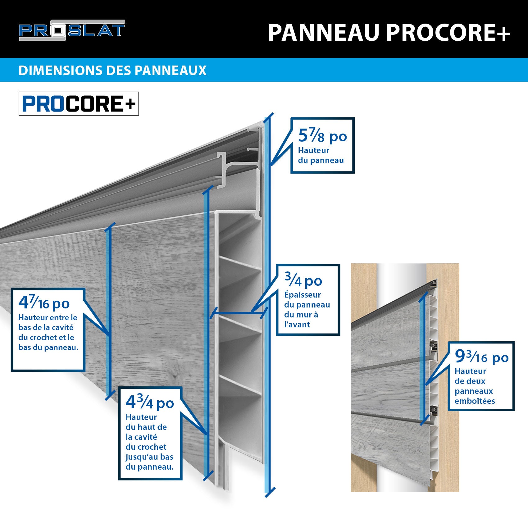 Procore+ Gray Wood Slatwall Mini Bundle - Wall Organizer for Retail Displays & Home Storage - Perfect for Stores, Garages, and Office Organization