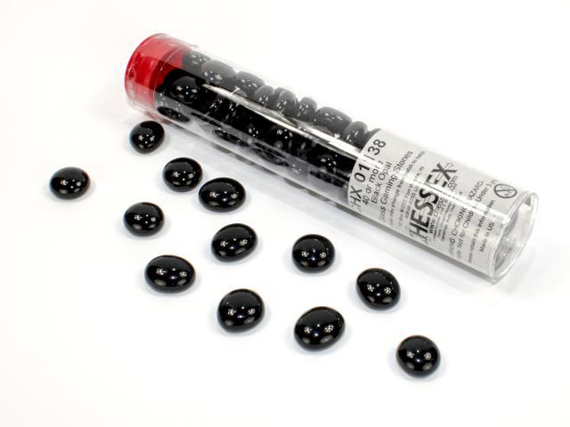 Premium Assorted Gaming Stones Set - Genuine Black Opal Glass Pieces for Go, Mahjong & Board Games | Perfect for Game Nights, Collectors & Home Decor