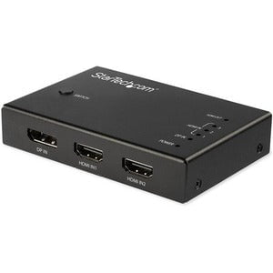 4K 60Hz HDMI Switch with 3 HDMI Ports & 1 DisplayPort - Automatic Switcher for Multi-Device Setup (VS421HDDP) - Perfect for Home Theater, Gaming & Office Displays