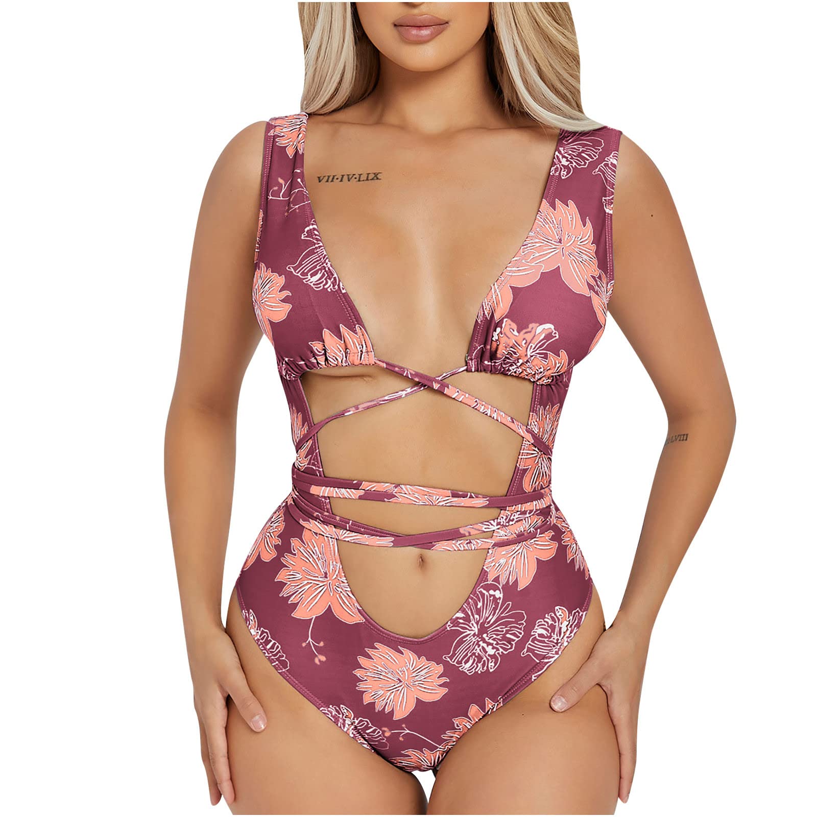 LLQQ One Piece Swimsuits for Women - Tummy Control Ruched Athletic Training Swimsuit with High Neck | Perfect for Swimming, Beach Vacations & Water Sports