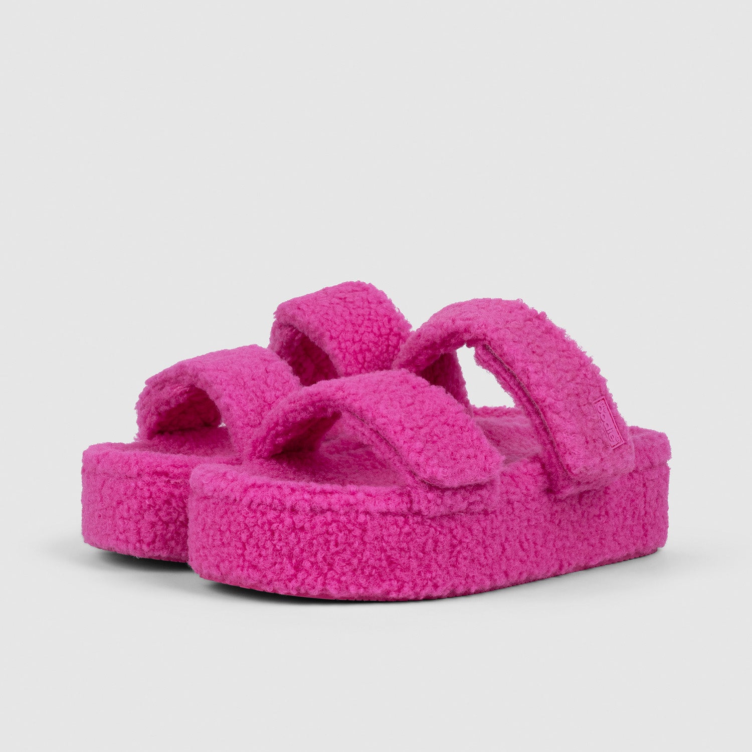 Pink Two Strap Sherpa Platform Boots - Women's Winter Snow Shoes for Outdoor Hiking & Fashion Streetwear