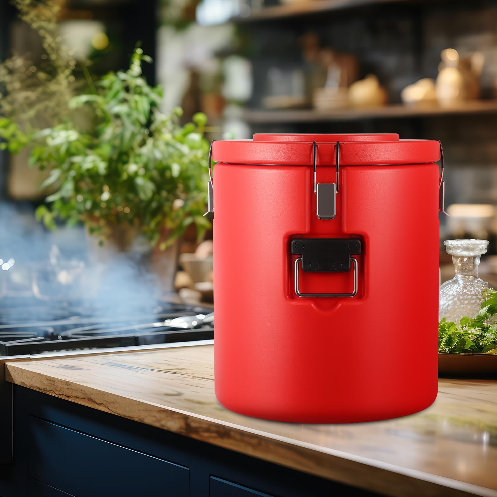 Jinei 32qt Insulated Food Warmer & Cooler Container with Spoon - Portable Commercial Hot & Cold Soup Box for Restaurants, Canteens, Home, Parties & Lunch - Perfect for Catering, Picnics, Office Meals & Outdoor Events