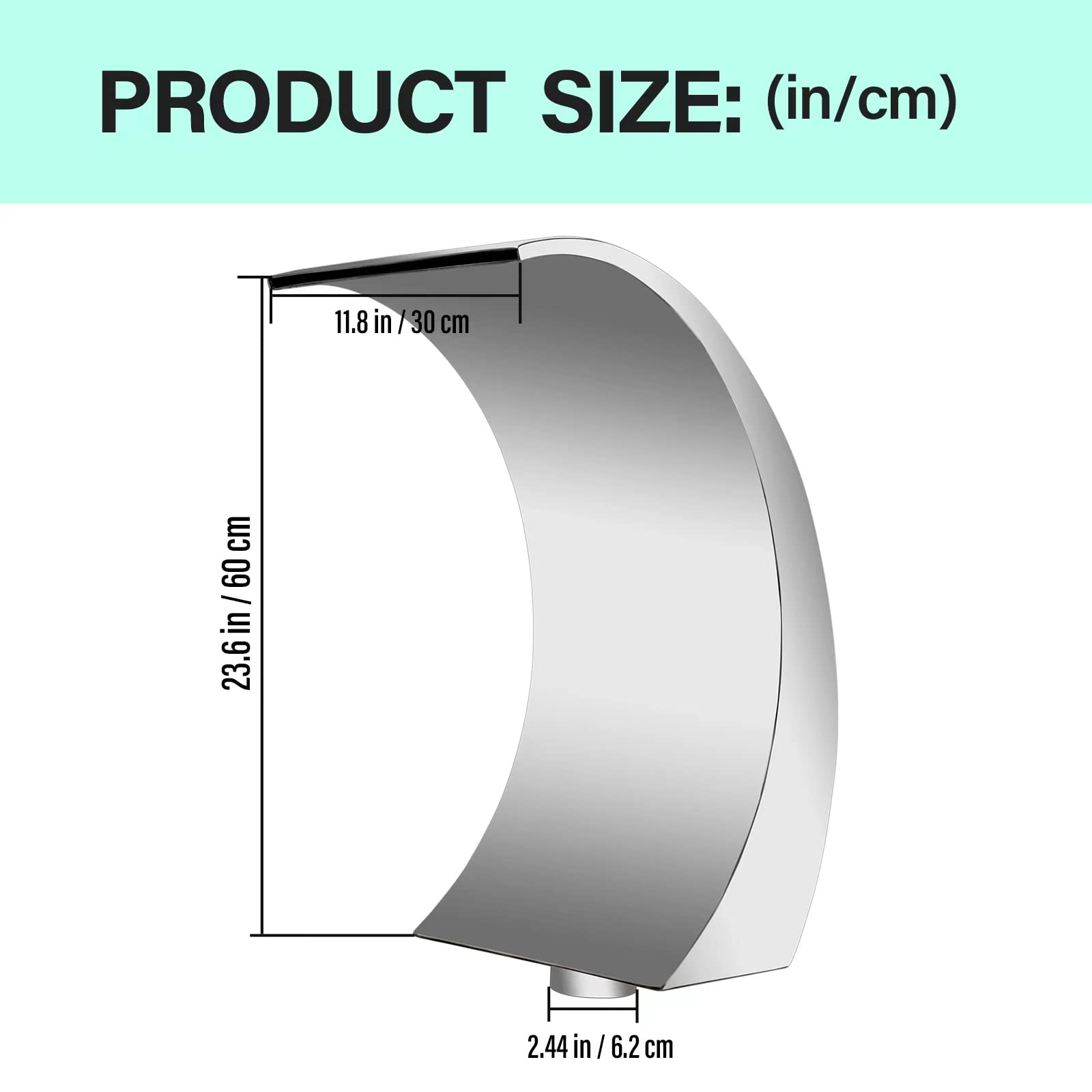 304 Stainless Steel Pool Fountain - 23.6