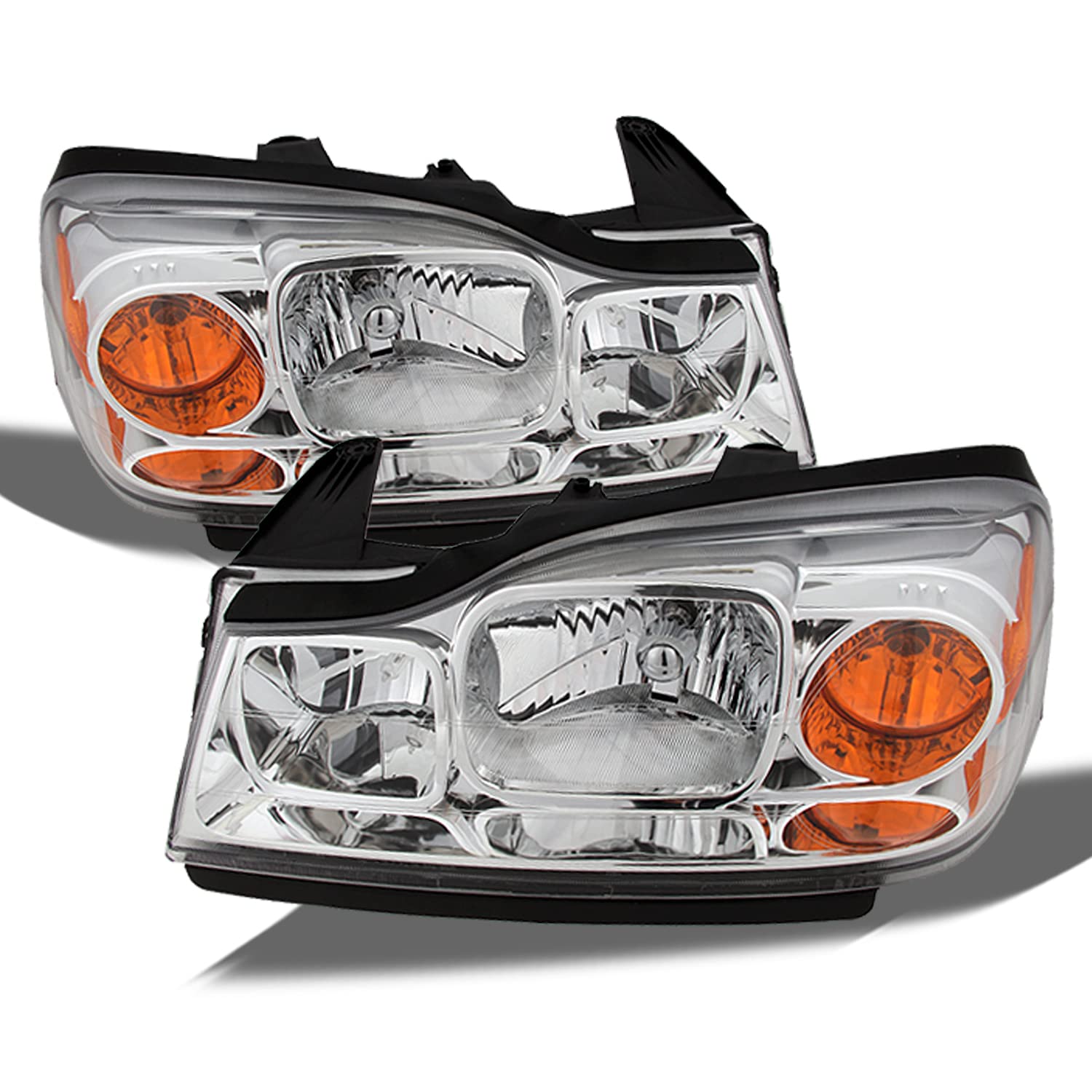 AKKON Amber Chrome OE Replacement Headlights for Saturn Vue - Driver & Passenger Side Head Lamps Pair | Perfect for Night Driving & Enhanced Vehicle Safety