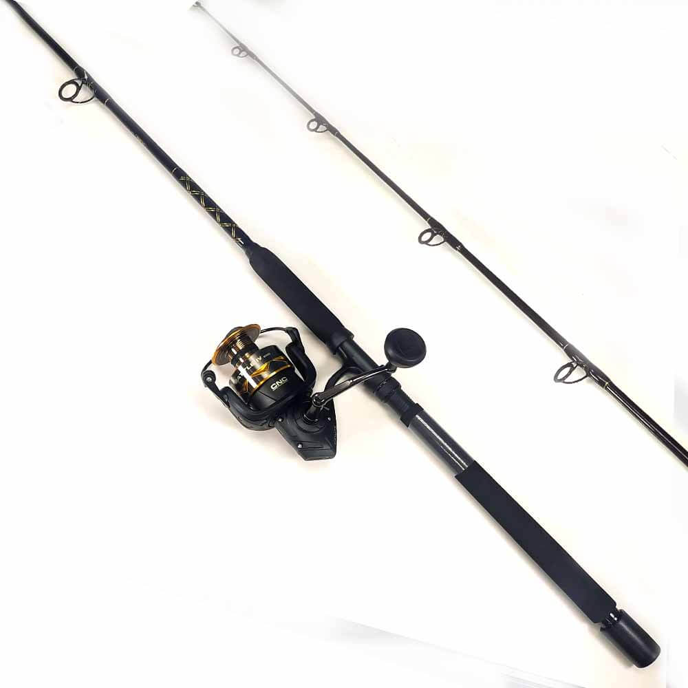 Penn Battle IV 8000 Spinning Reel & Capt. Harry's CS20/25 Fishing Rod Combo - Saltwater & Freshwater Fishing Gear for Surf, Pier, and Offshore Angling