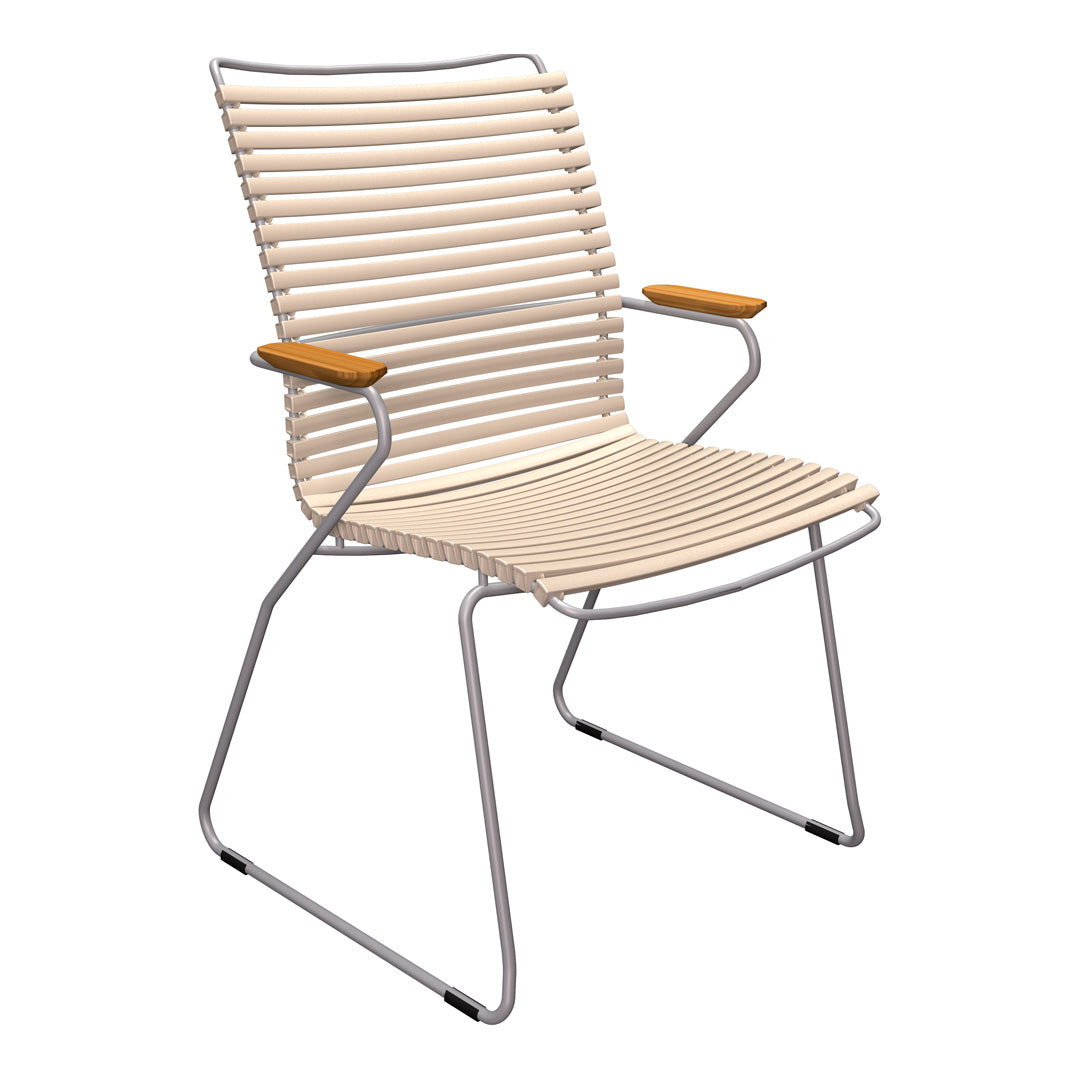 Click Outdoor Tall Back Dining Chair - Weather-Resistant Patio Dining Chairs for Backyard, Garden & Poolside - Comfortable Outdoor Seating for Restaurants, Cafes & Home Decoration
