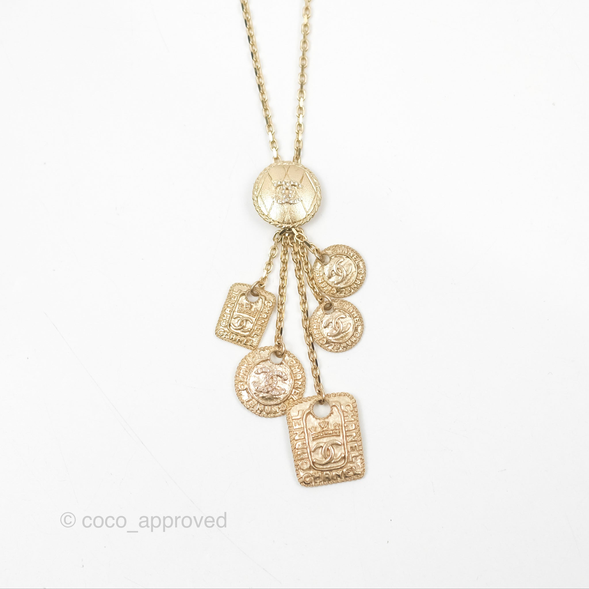 Chanel Coco Charm Necklace 21A - Elegant Gold Plated Pendant for Women | Perfect for Parties, Weddings & Everyday Luxury Fashion