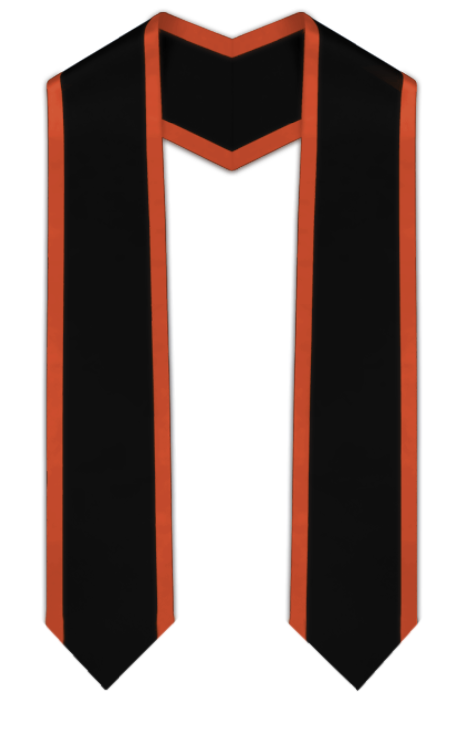 Elegant Black Graduation Stole with Orange Trim - Perfect for Graduation Ceremonies, Commencement & Academic Celebrations