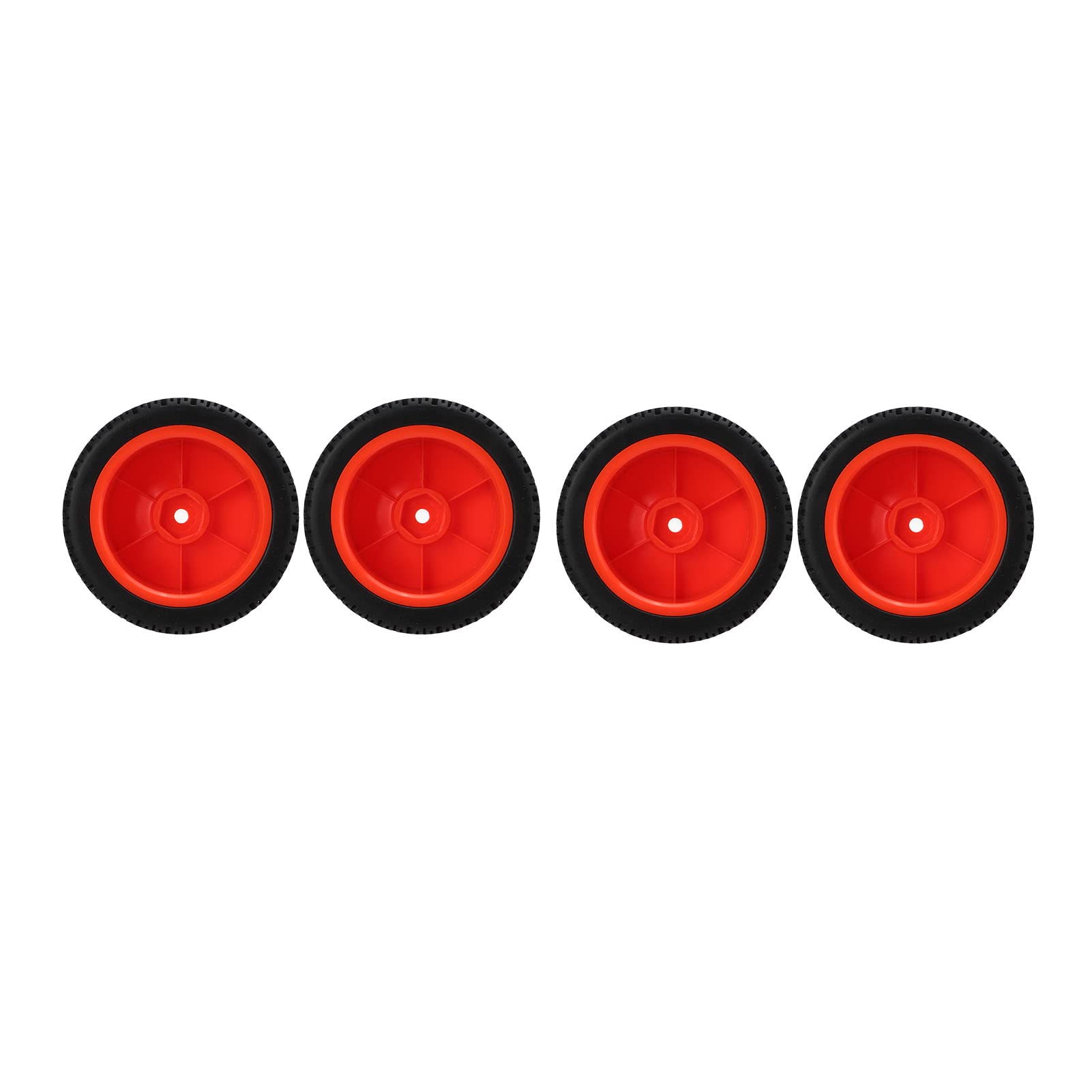 Raguso RC Wheels - 4pcs Deep Tread Off-Road Tires for 1/10 Scale RC Cars | Durable Rubber with Shock Absorption | Perfect for Racing, Crawling & Outdoor Adventures (Red)