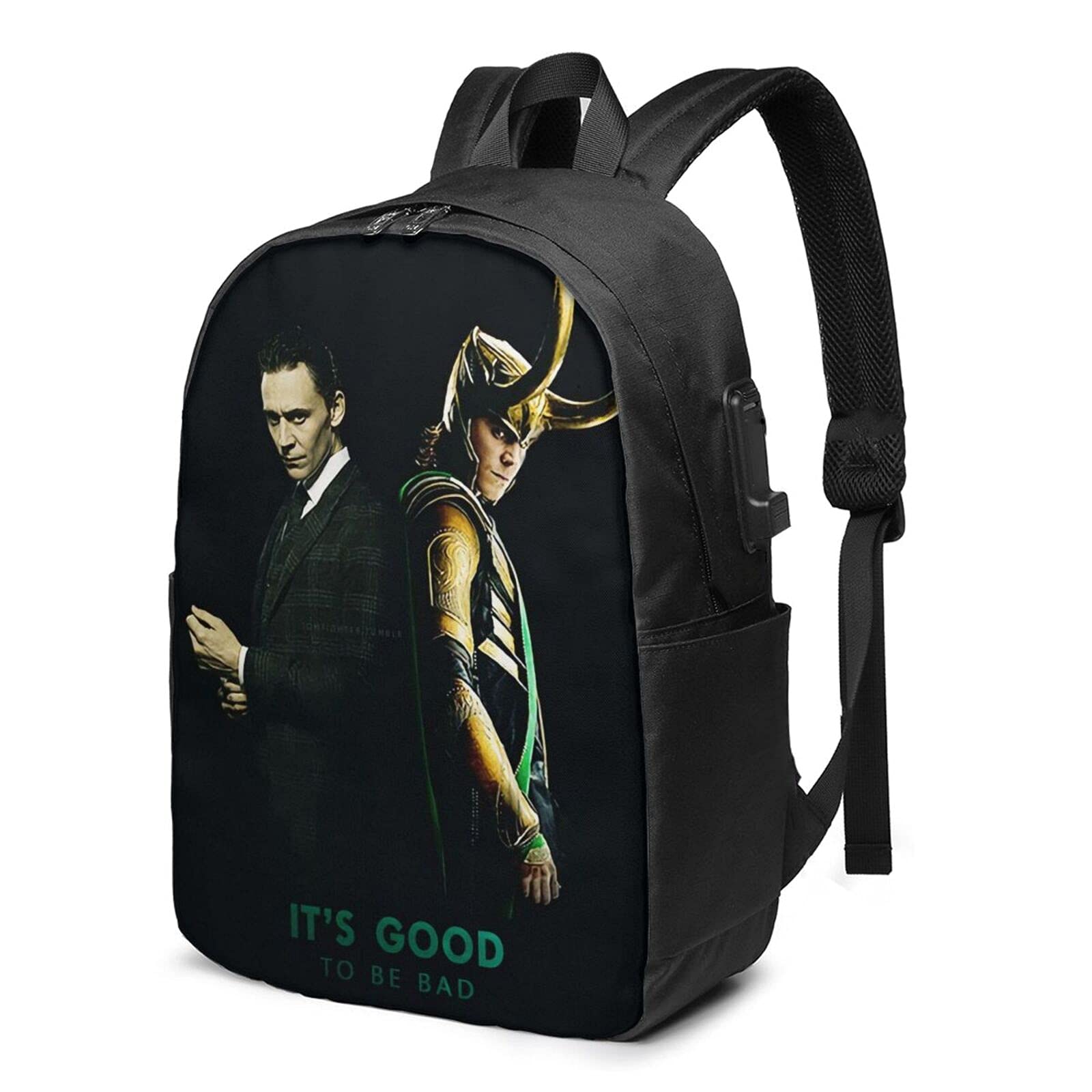 Tom Hiddleston Laptop Backpack with USB Charging Port - College School Computer Bag for Men & Women - Waterproof Travel Backpack for Work, School, Summer Camp & Daily Commute