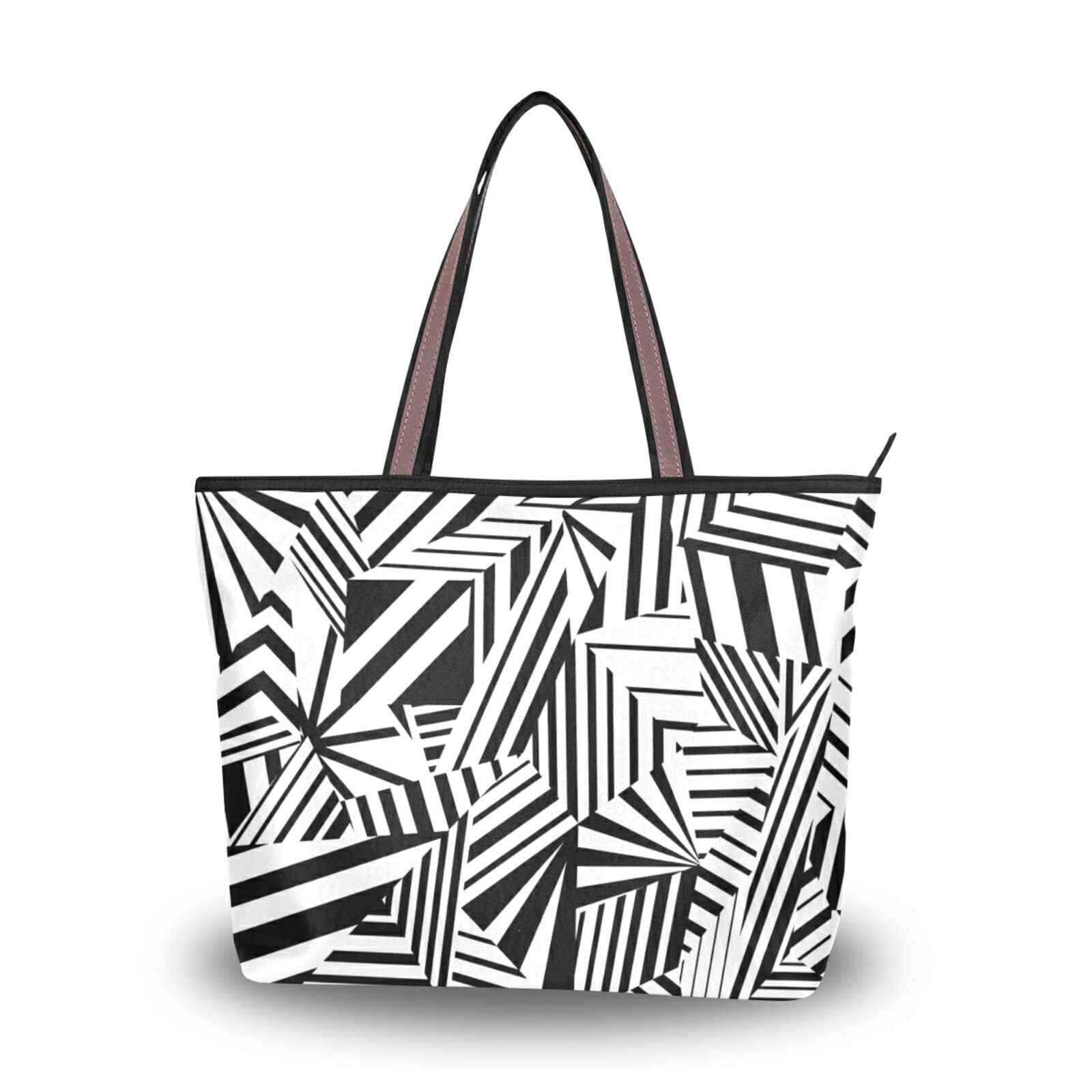 Stylish Abstract Line Tote Bag for Women - Reusable Shoulder Handbag for Beach, Travel & Daily Use | Fashionable Carryall for Work, Shopping & Weekend Outings