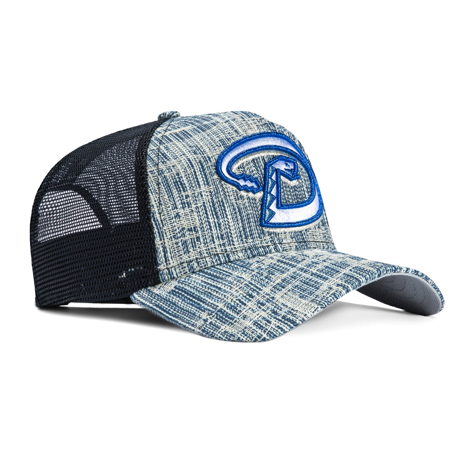 New Era 9Forty A-Frame Arizona Diamondbacks Snapback Trucker Hat - Denim Navy Blue | MLB Baseball Cap for Men & Women | Game Day, Casual Wear, Sports Fan Gift