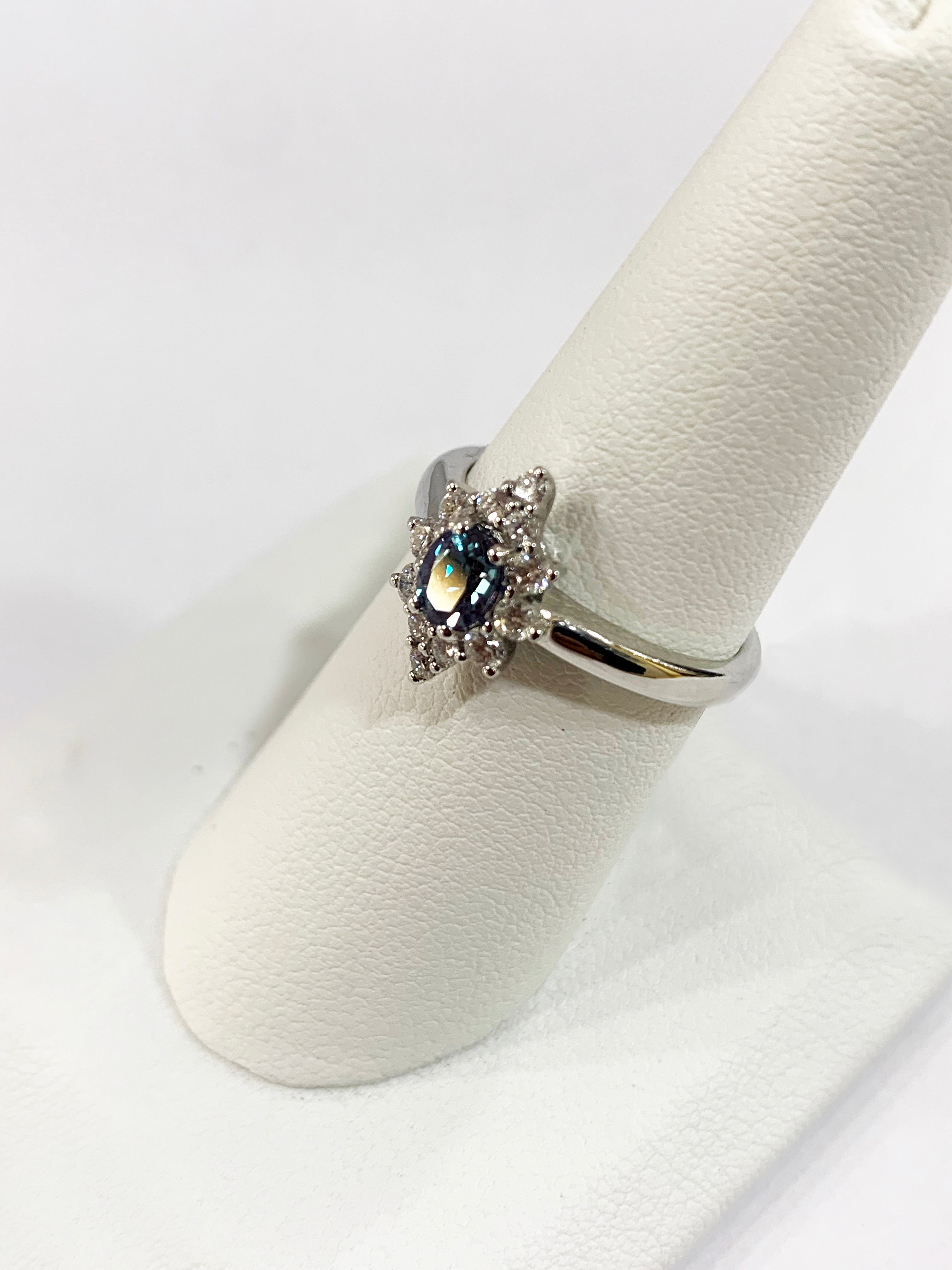 14K Yellow Gold Alexandrite Ring for Women – June Birthstone Jewelry, Elegant Gift for Anniversary, Engagement & Special Occasions