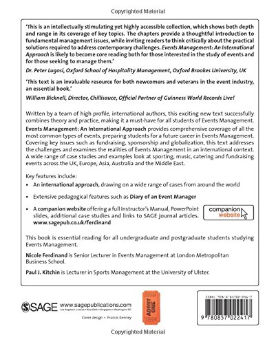 Events Management: An International Approach - Global Event Planning Strategies for Corporate, Wedding & Conference Organizers | Business & Hospitality Industry