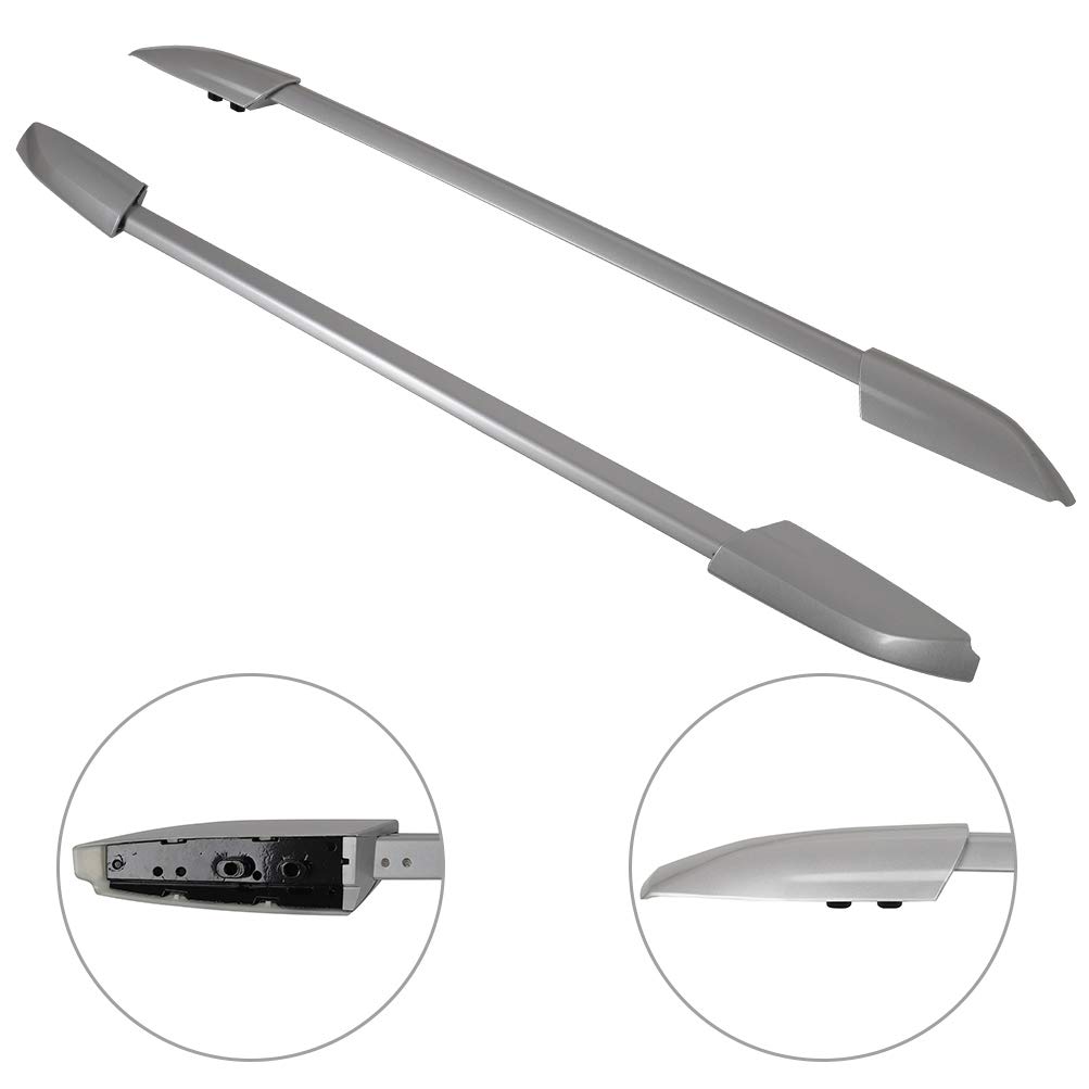 2008-2013 Toyota Highlander Silver Aluminum Roof Rack Side Rails & Cross Bars - Heavy Duty Rooftop Cargo Carrier for SUVs | Perfect for Road Trips, Camping Gear & Outdoor Adventures