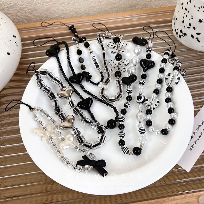 Elegant Heart-Shaped Imitation Pearl Phone Lanyard - Anti-Lost Crystal Phone Chain & Wrist Strap for Women - Perfect for Smartphones, Keys & Accessories - Ideal for Work, Travel and Daily Use