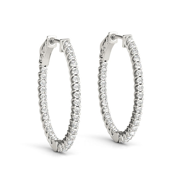1.2 Inch Lucida Oval Hoop Earrings - Sterling Silver or Gold Plated (1/2 Pair) | Elegant Dangle Earrings for Women, Perfect for Parties, Weddings & Everyday Wear
