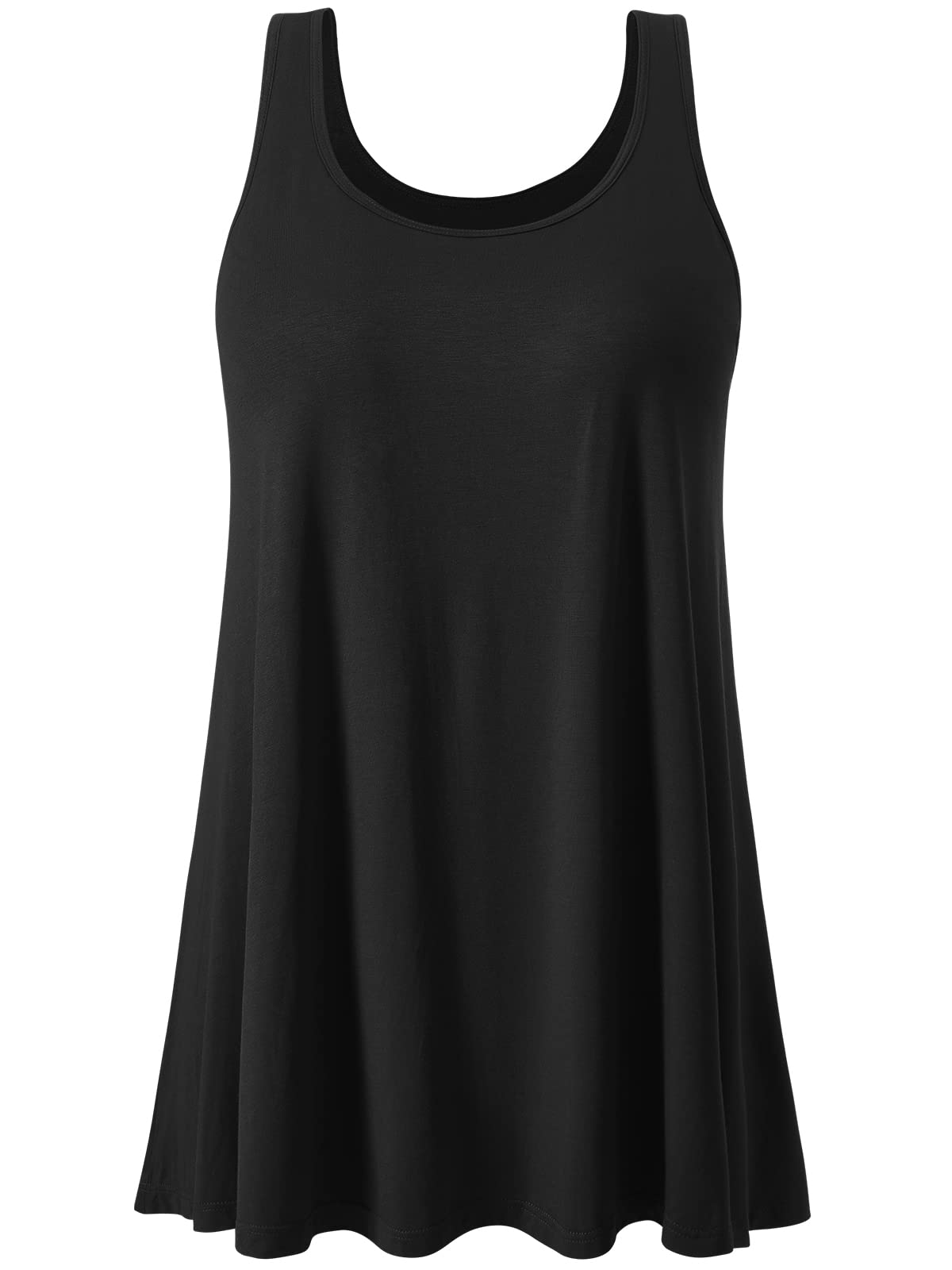 Women's Airy Curved Tank Top with Built-In Bra - Casual Flowy Pleated Loose Fit S-XXXXL - Perfect for Yoga, Summer Outfits & Beach Wear