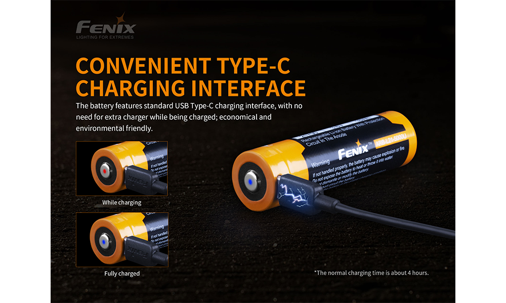 Fenix 21700 Rechargeable Battery 5000mAh High Capacity - Perfect for Flashlights, Headlamps & Outdoor Gear