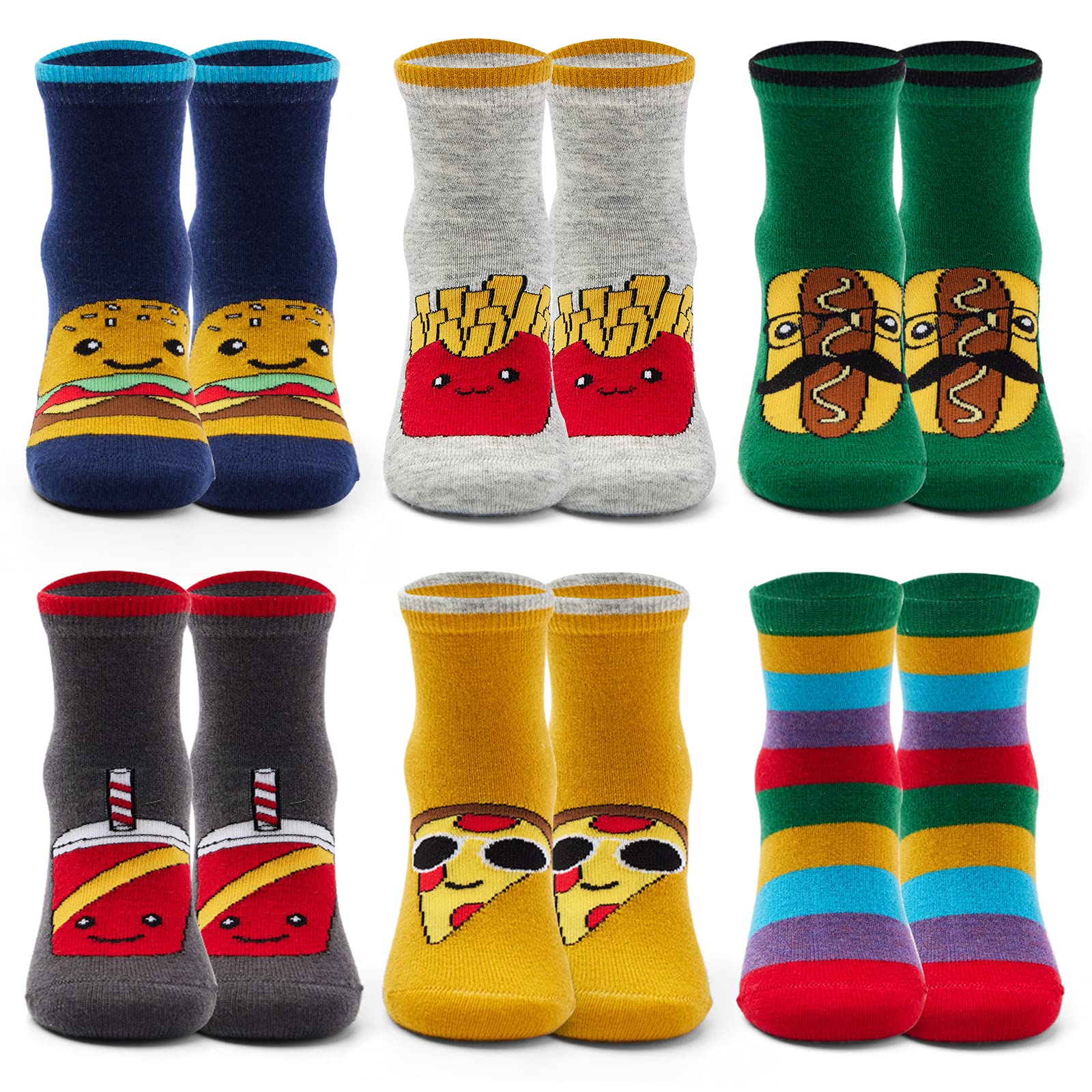 Premium Boys' Wool Socks - 6 Pairs Warm Thermal Crew Socks for Kids | Winter Comfort & Outdoor Activities | Hiking, Skiing & Cold Weather Protection