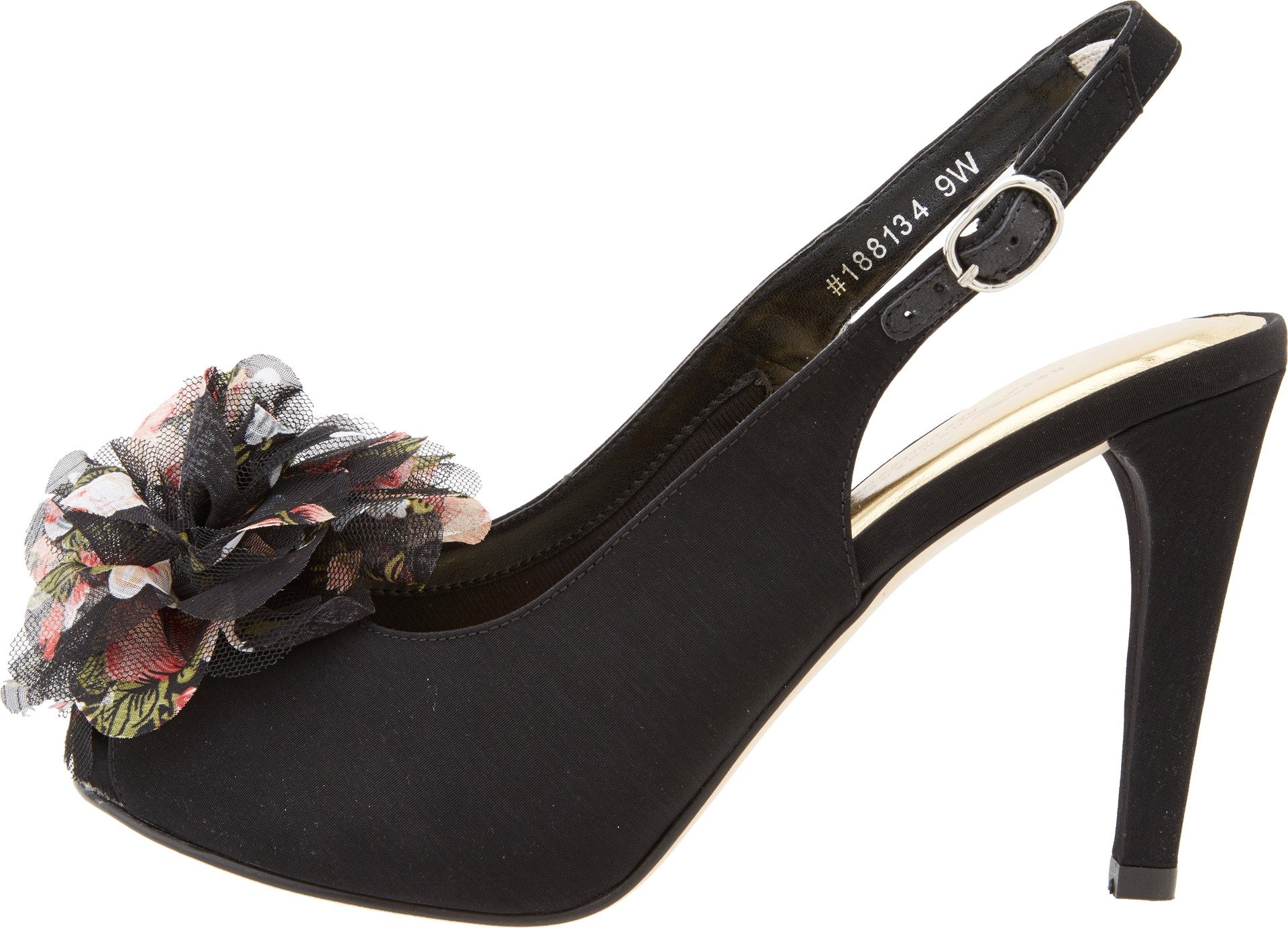 Ros Hommerson Women's Vienna Black Micro Suede & Lace Dress Shoes - Comfortable Heels for Work, Office & Special Occasions | US Size Available