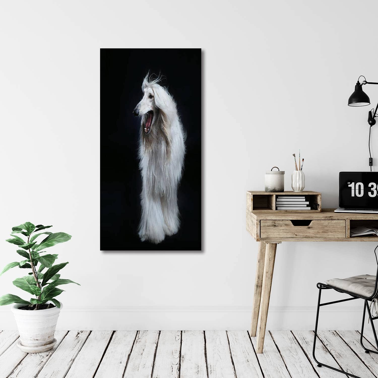 Large Afghan Hound Dog Canvas Wall Art - 20x40 Inch Stretched & Framed Ready to Hang - Modern Home Decor for Living Room, Bedroom, Office - Perfect Gift for Dog Lovers & Pet Owners