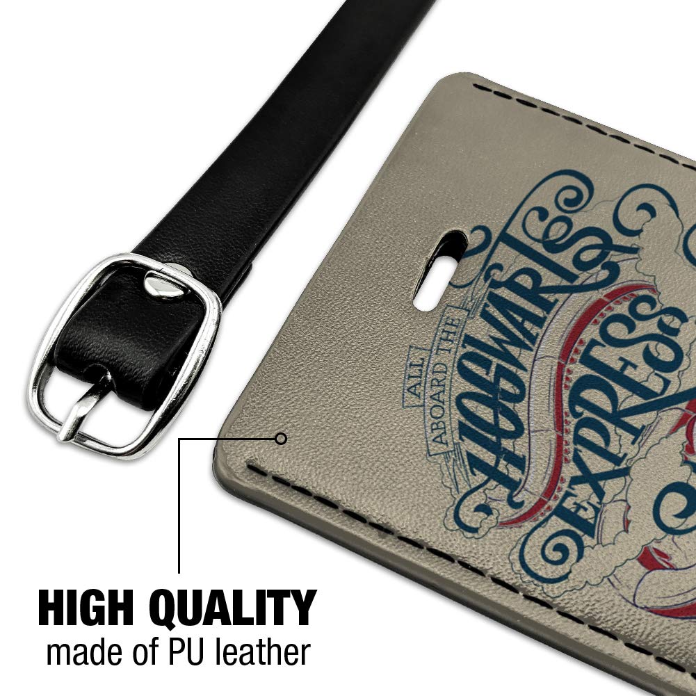Harry Potter Hogwarts Express Leather Luggage Tag - Rectangle Carry-On ID Tag for Suitcases & Bags - Perfect for Travel, Cosplay & Harry Potter Fans