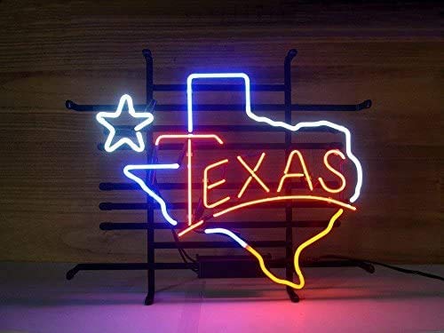 Handmade Lone Star Texas Neon Sign - 20x16 Inches Beer Bar Decor for Man Cave & Pub | Multiple Sizes Available | Durable Neon Light for Home, Bar & Game Room