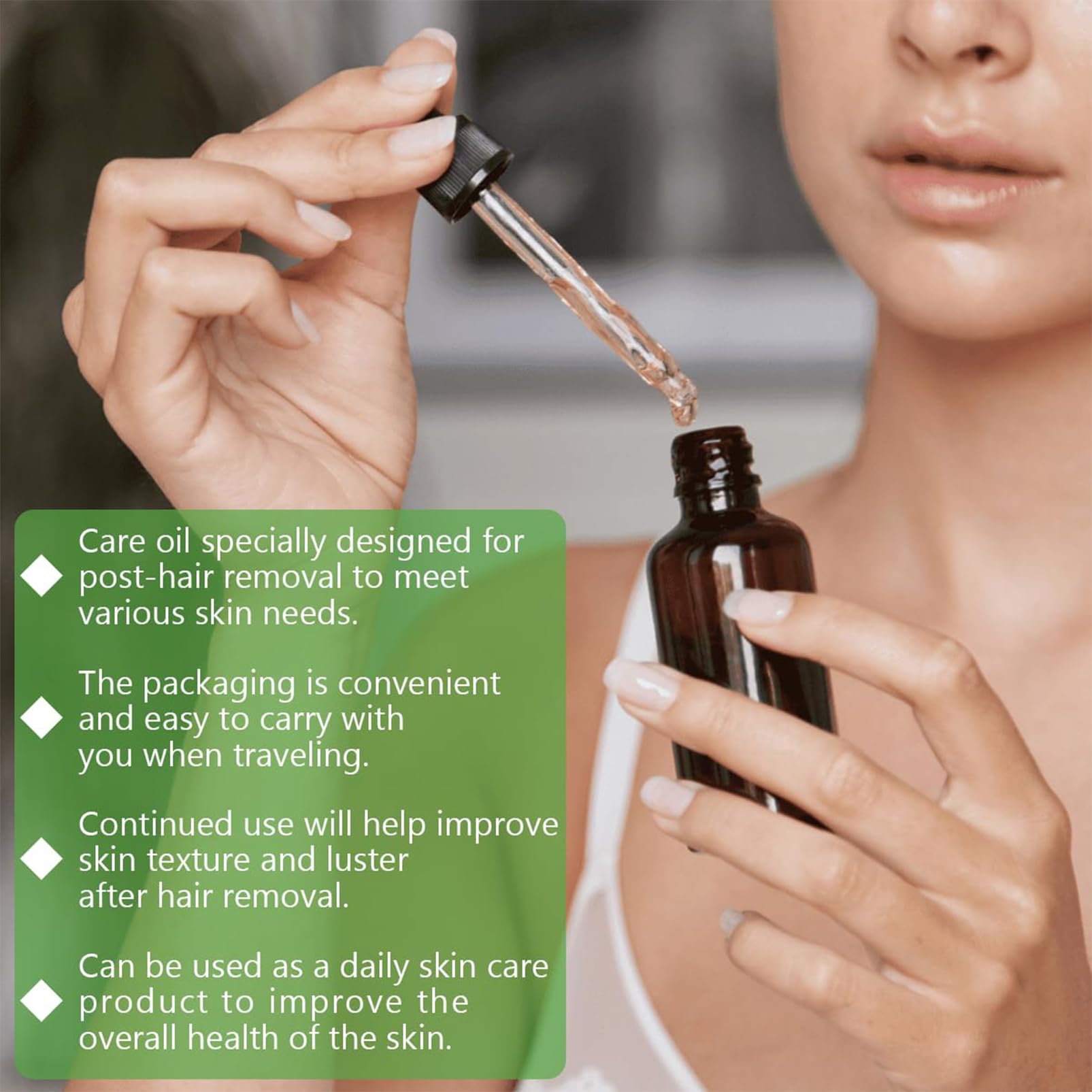 Natural Cyperus Oil Hair Removal Serum - Reduces Hair Growth for Face, Body, Underarms, Legs & Bikini Area | Hair Growth Inhibitor for Women & Men | Smooths Skin & Slows Regrowth | Perfect for Home Use, Travel & Post-Waxing Care (1PC)