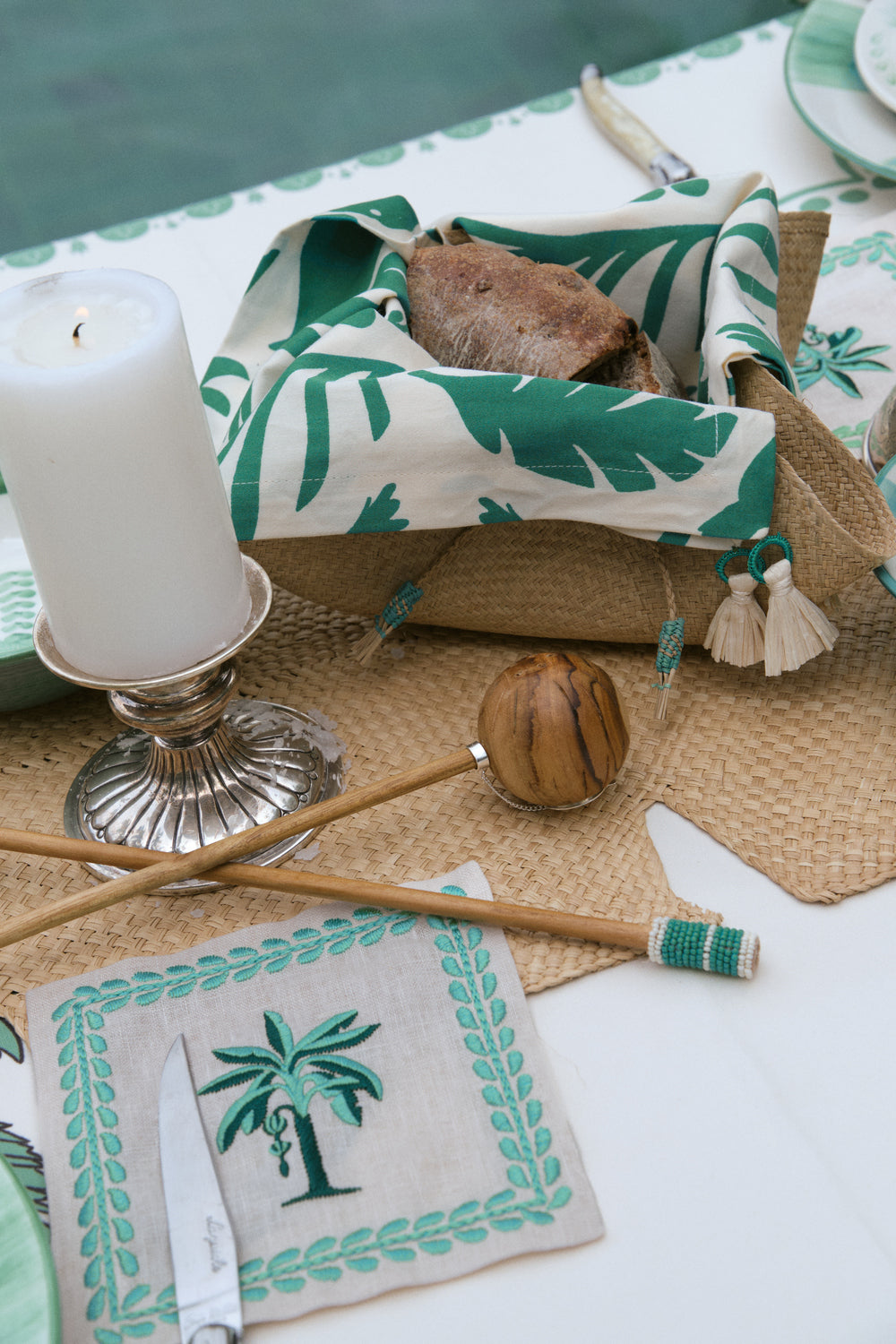 Premium Cocktail Napkins Set of 4 - Elegant Banana Leaf Design - Perfect for Tropical Parties, Cocktail Hours & Home Bar Decor