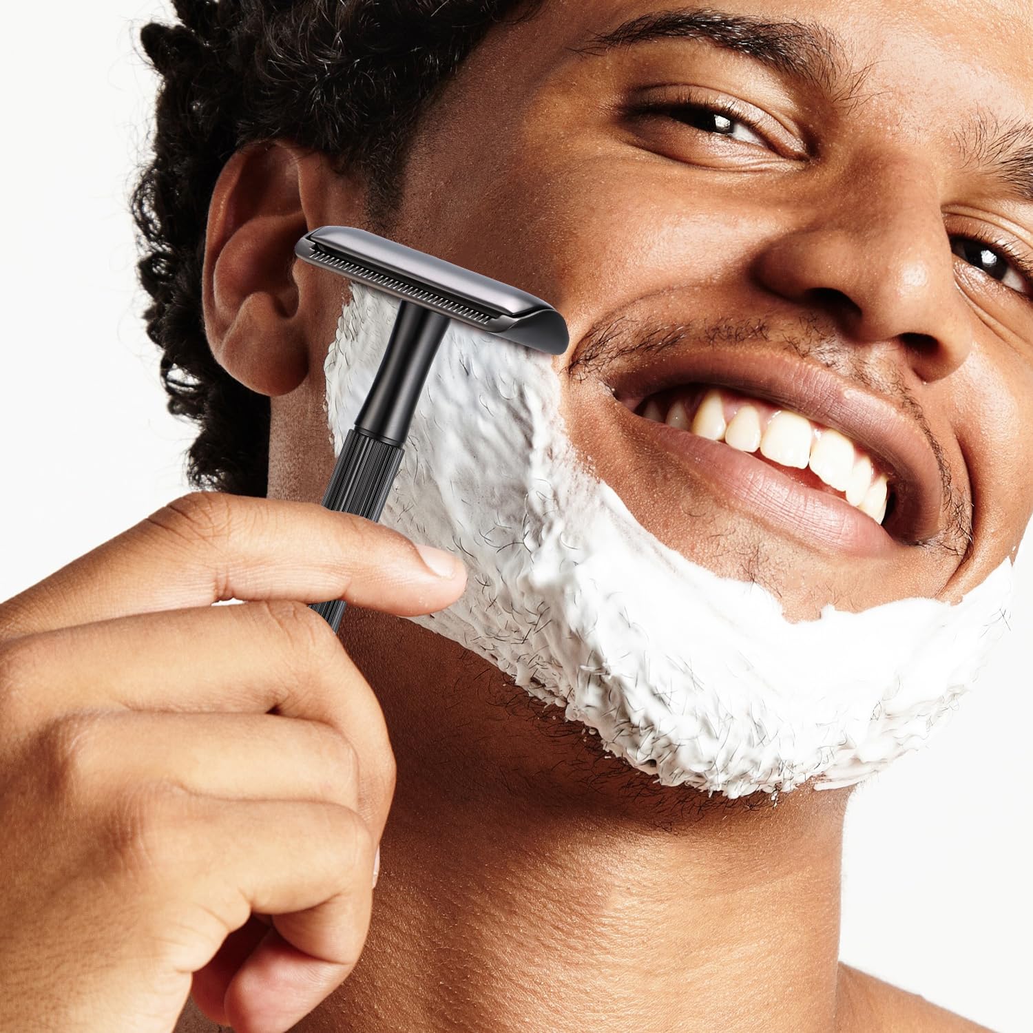 Premium Brass Safety Razor with 10 Double Edge Blades - Eco-Friendly Reusable Razor for Men with Weighted Long Handle - Perfect for Sensitive Skin & Close Shaving - Ideal for Travel, Daily Grooming & Wet Shaving Routine