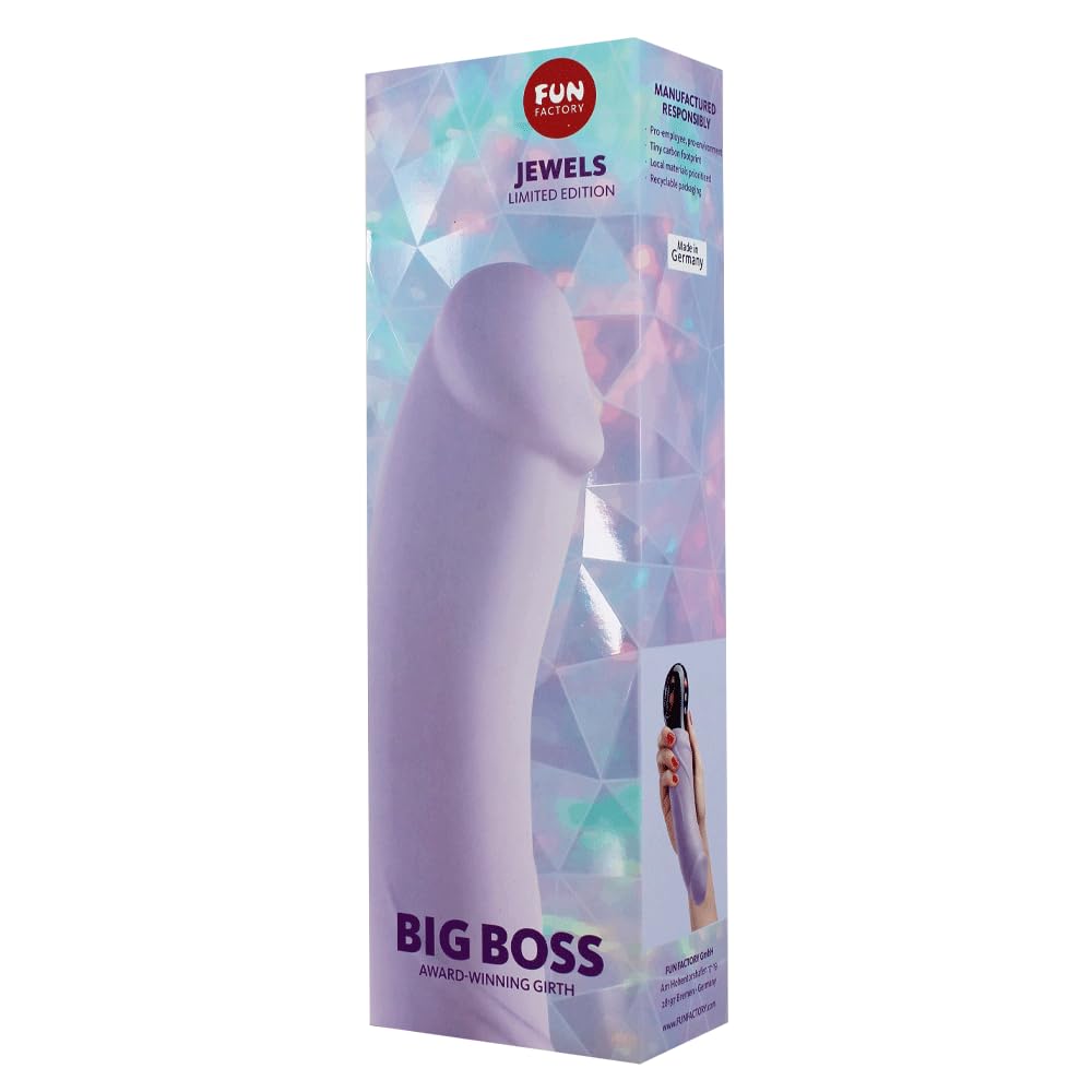 FUN FACTORY G5 Series Realistic Rechargeable Silicone Vibrator - Luxury Adult Toy for Women & Men (Big Boss Amethyst) | Perfect for Couples Play & Solo Pleasure