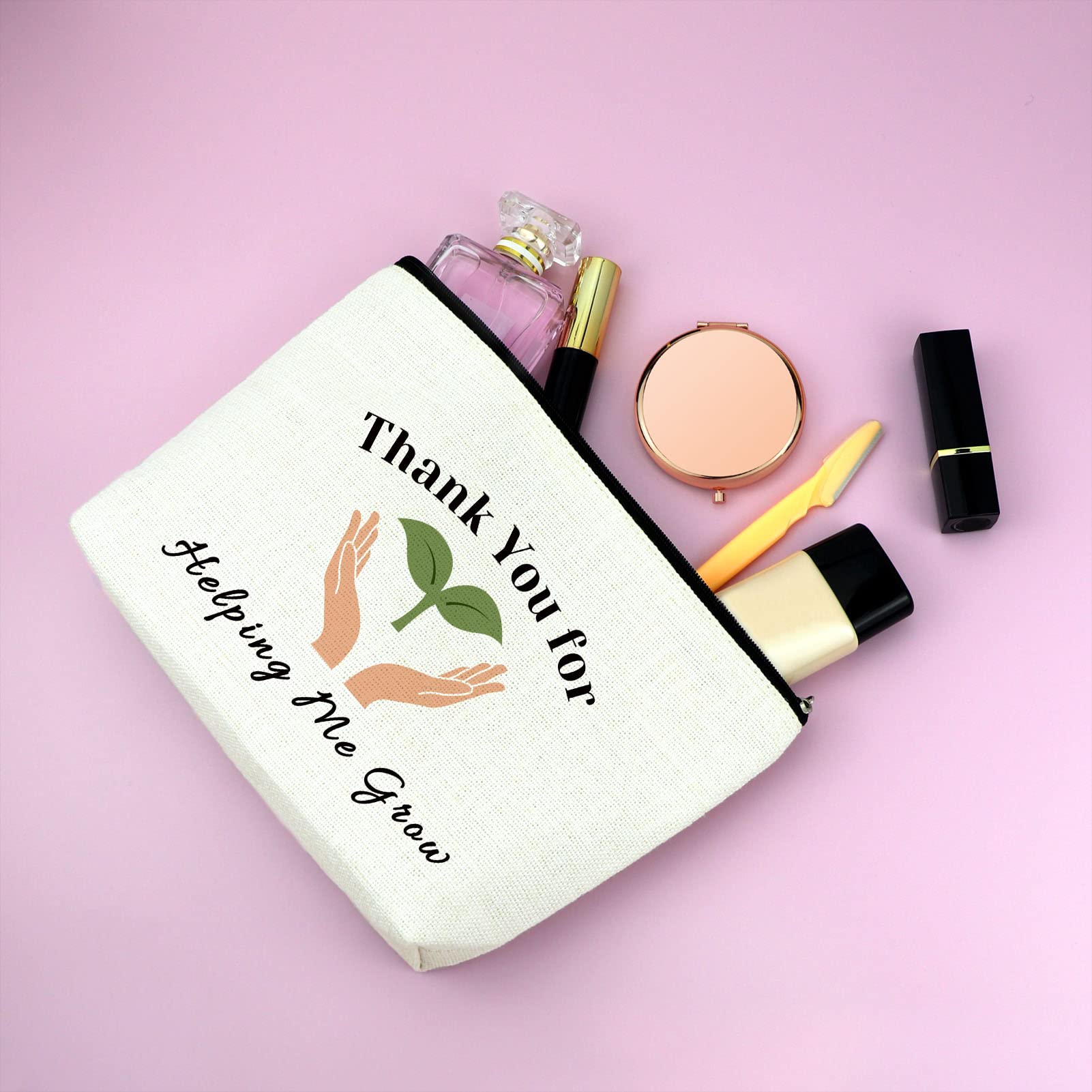 Teacher Appreciation Gift Cosmetic Bag - Thank You Present for Women Educators, Bosses & Coworkers - Perfect for Birthdays, Retirement & Travel