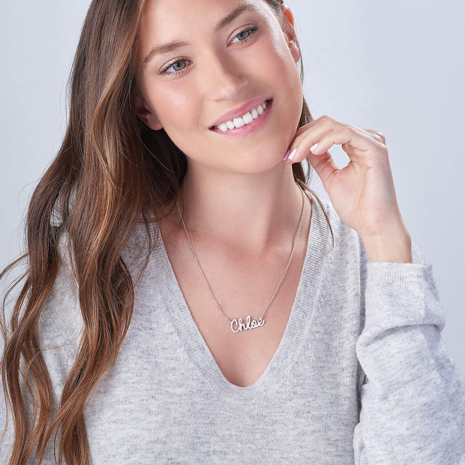 Personalized Cursive Name Necklace in Sterling Silver - Custom Engraved Jewelry for Women - Unique Gift for Her - Birthday, Anniversary & Valentine's Day Present - Perfect for Everyday Wear & Special Occasions