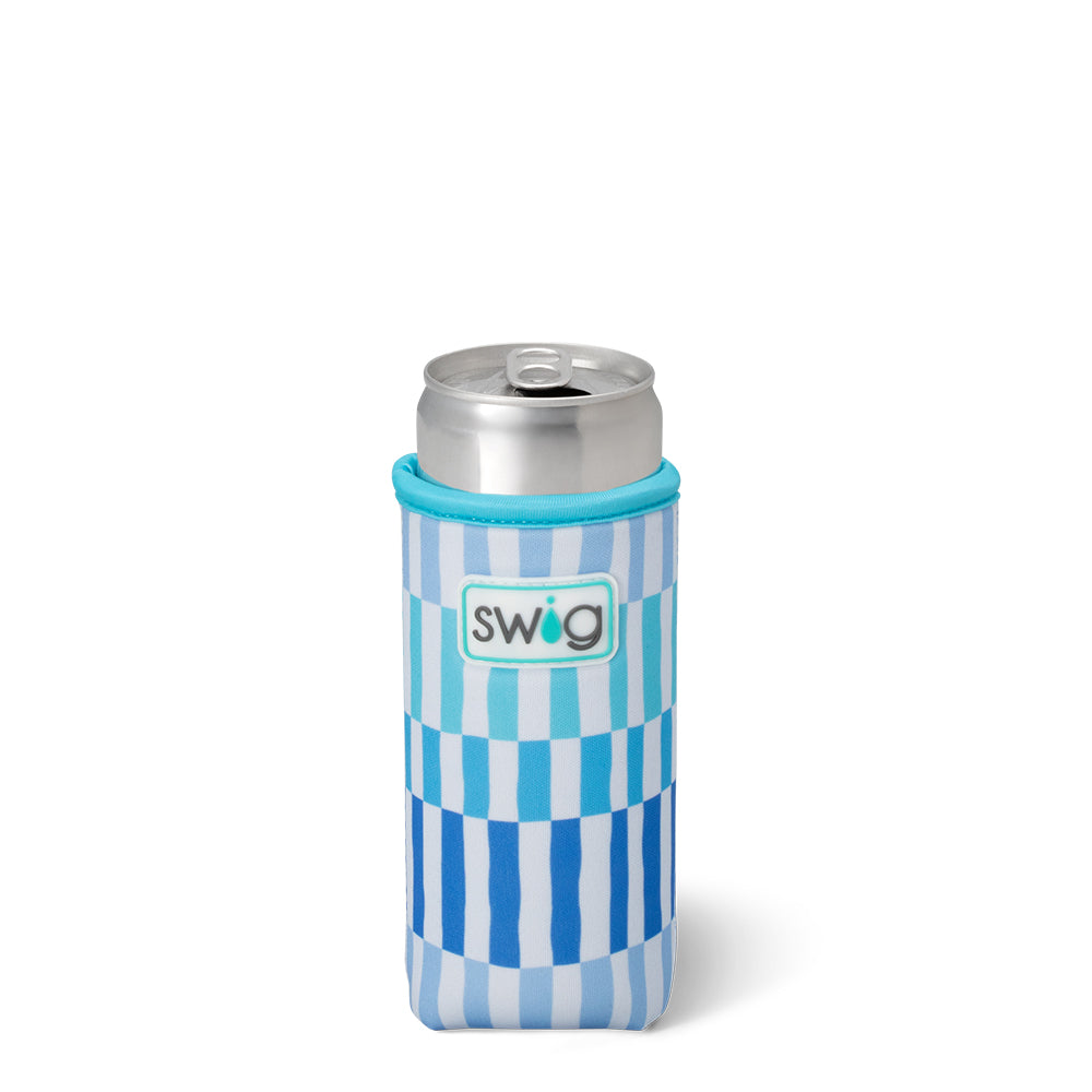Glacier Stripe Slim Can Cooler - Insulated Beer Can Holder for Camping, Beach & Outdoor Parties - Keeps Drinks Cold for Hours