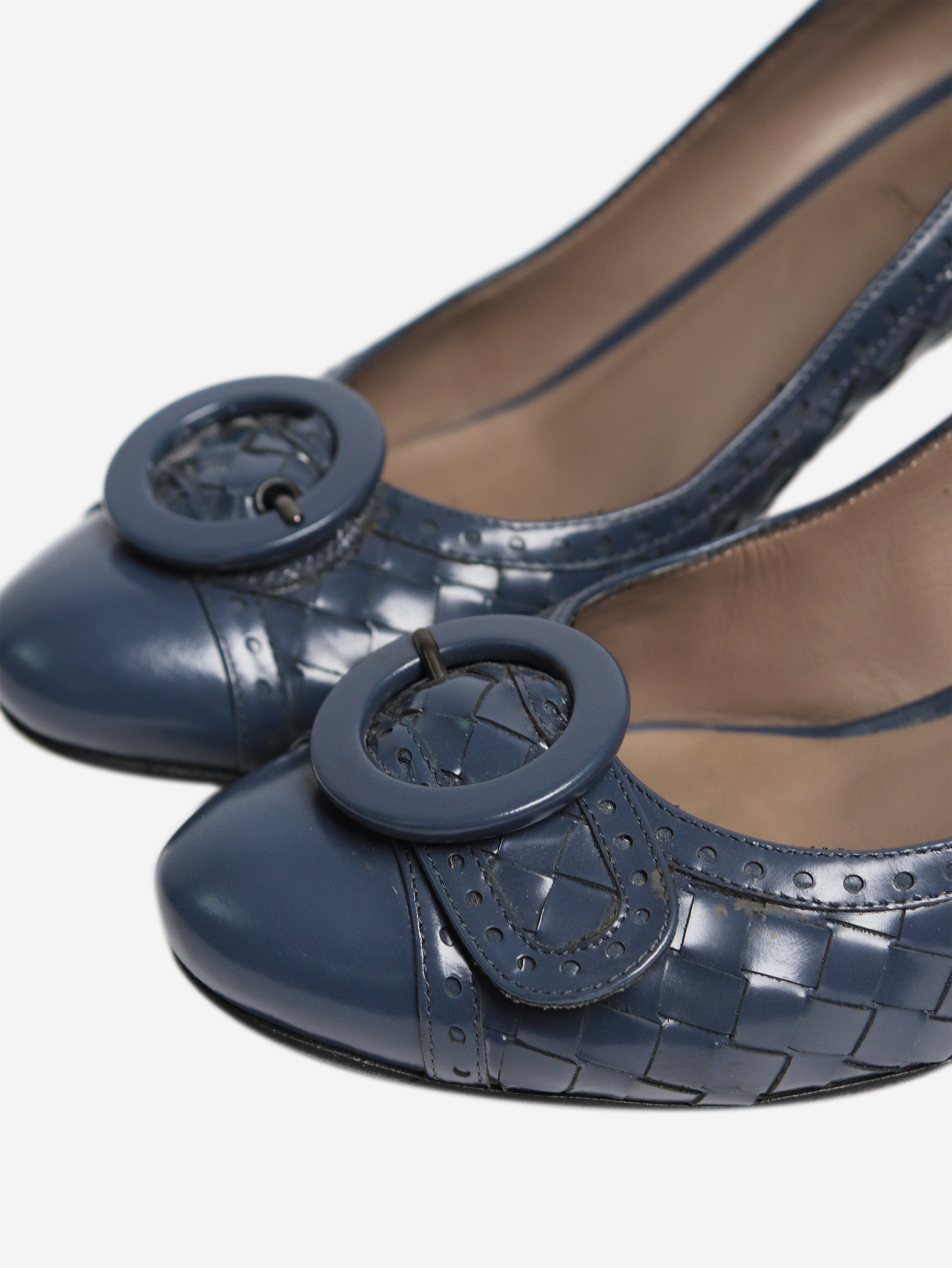 Blue Intrecciato Women's Heels Size EU 36.5 (UK 6.5) - Elegant Stiletto Pumps for Party, Wedding & Evening Events