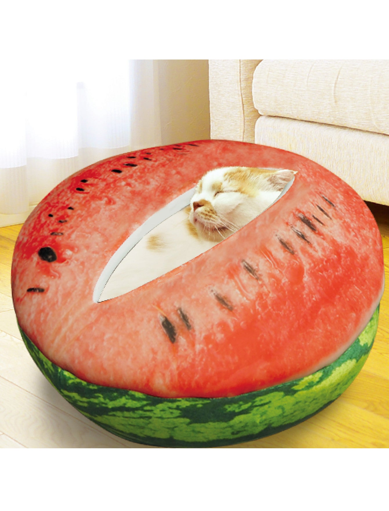 CattyMan Cooling Pet Bed for Dogs & Cats - Soft Watermelon Design, Breathable & Comfortable for Summer - Perfect for Indoor Use, Crate, or Travel