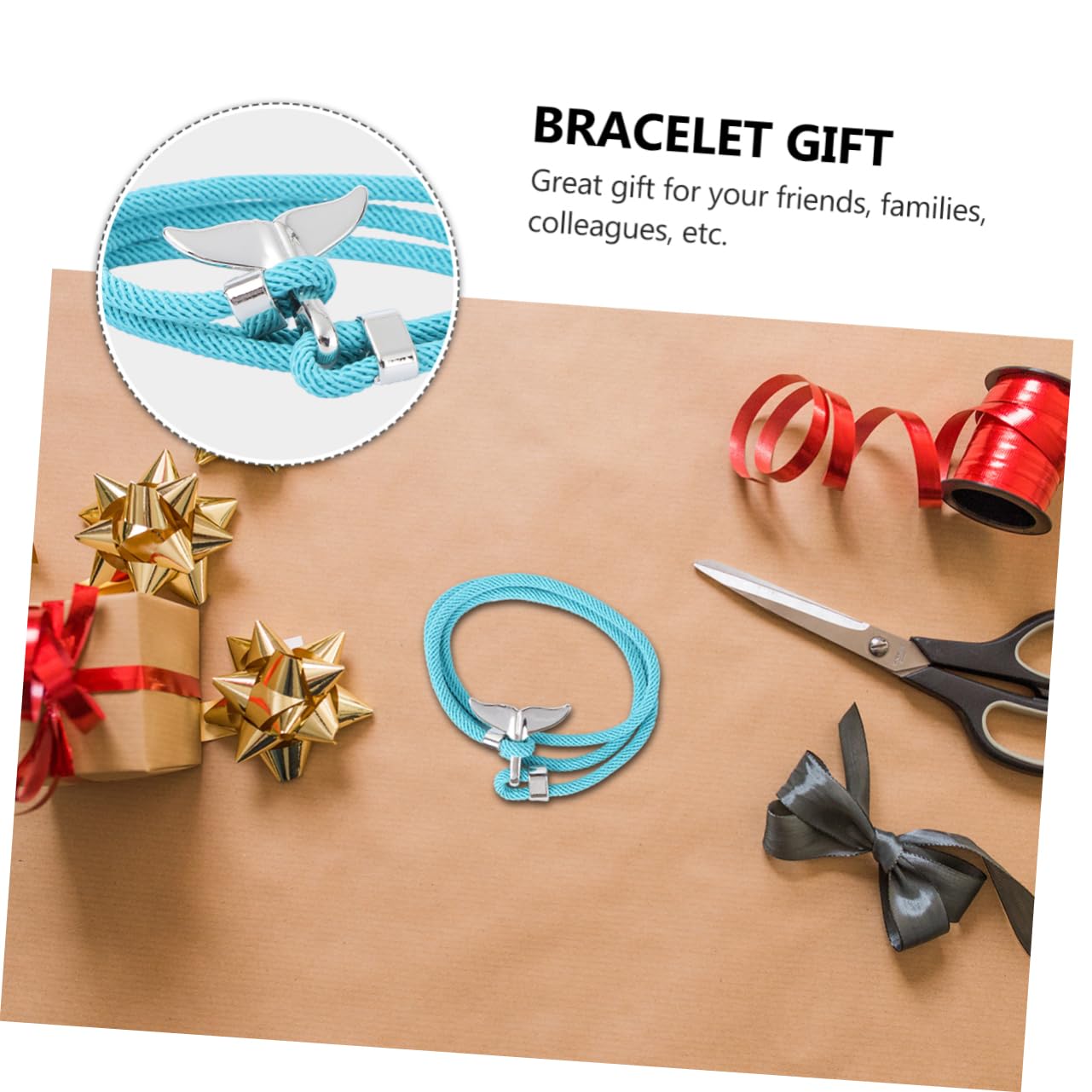 Whale Tail Bracelet Set of 2 - Nautical Rope Bracelets with Mermaid Tail Charm, Silicone Marine Bracelets for Women, Simple Boho Style Bangle - Perfect for Beach Vacation, Summer Accessories, and Ocean Lover Gifts
