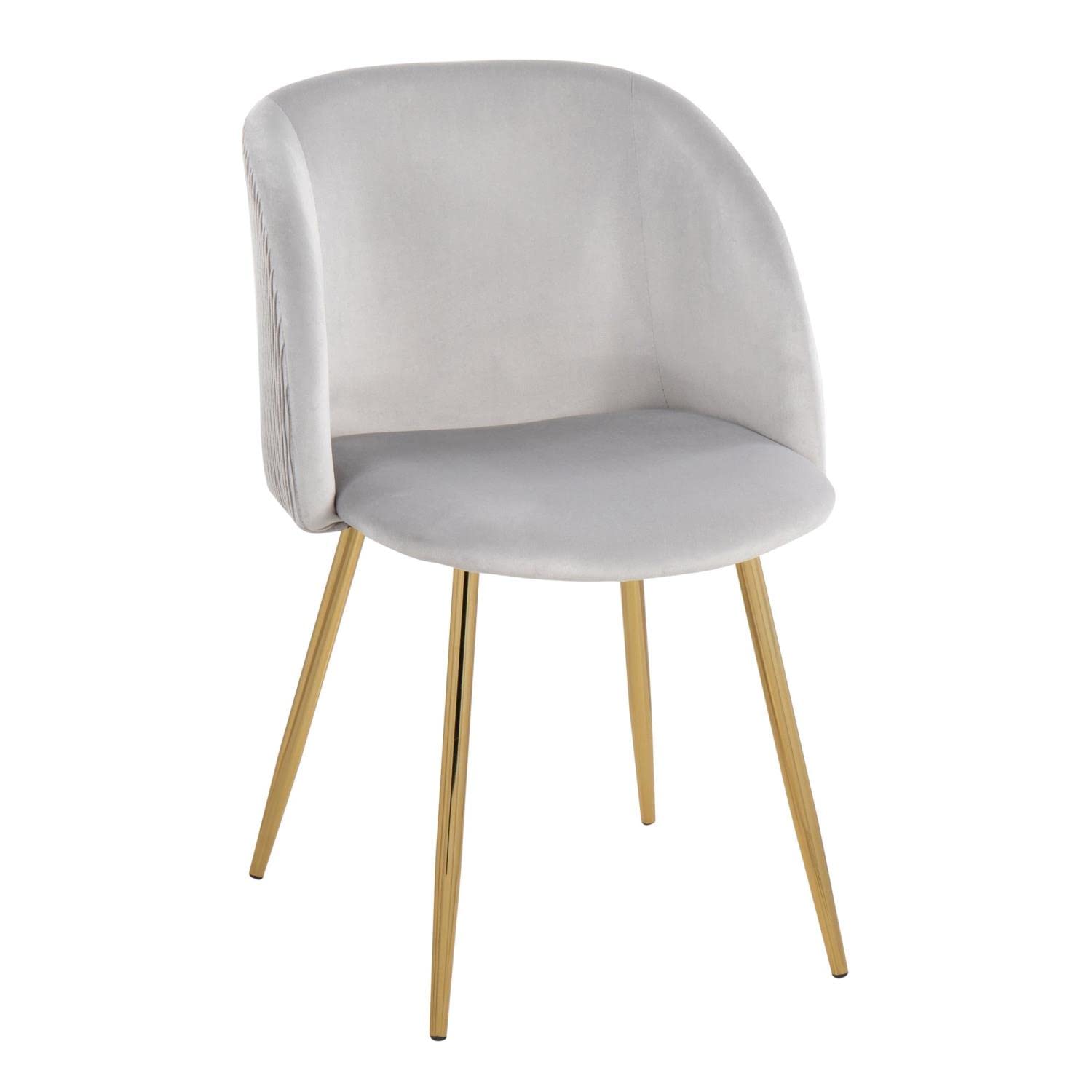 LumiSource Fran Pleated Waves Chair - Set of 2 Modern Upholstered Dining Chairs for Kitchen Table | Comfortable Contemporary Seating for Home, Restaurant & Office Use