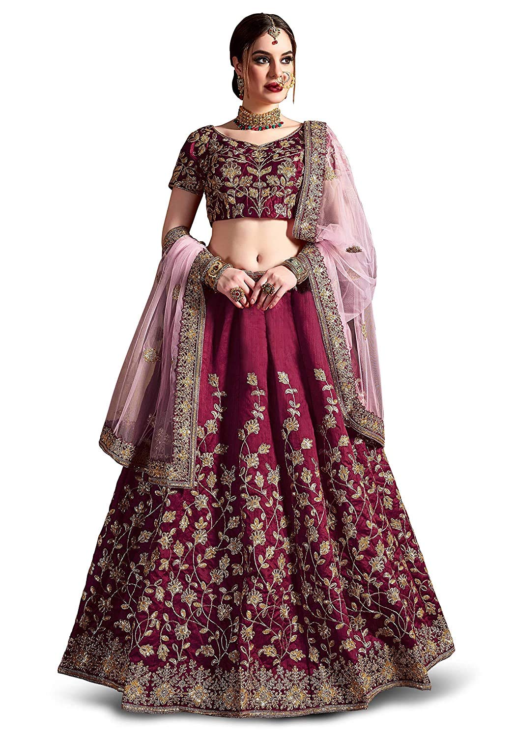 Blue Raw Silk Indian Designer Semi-Stitched Lehenga Choli Set with Dupatta - Elegant Bridal Wedding Outfit for Mehndi, Sangeet & Reception