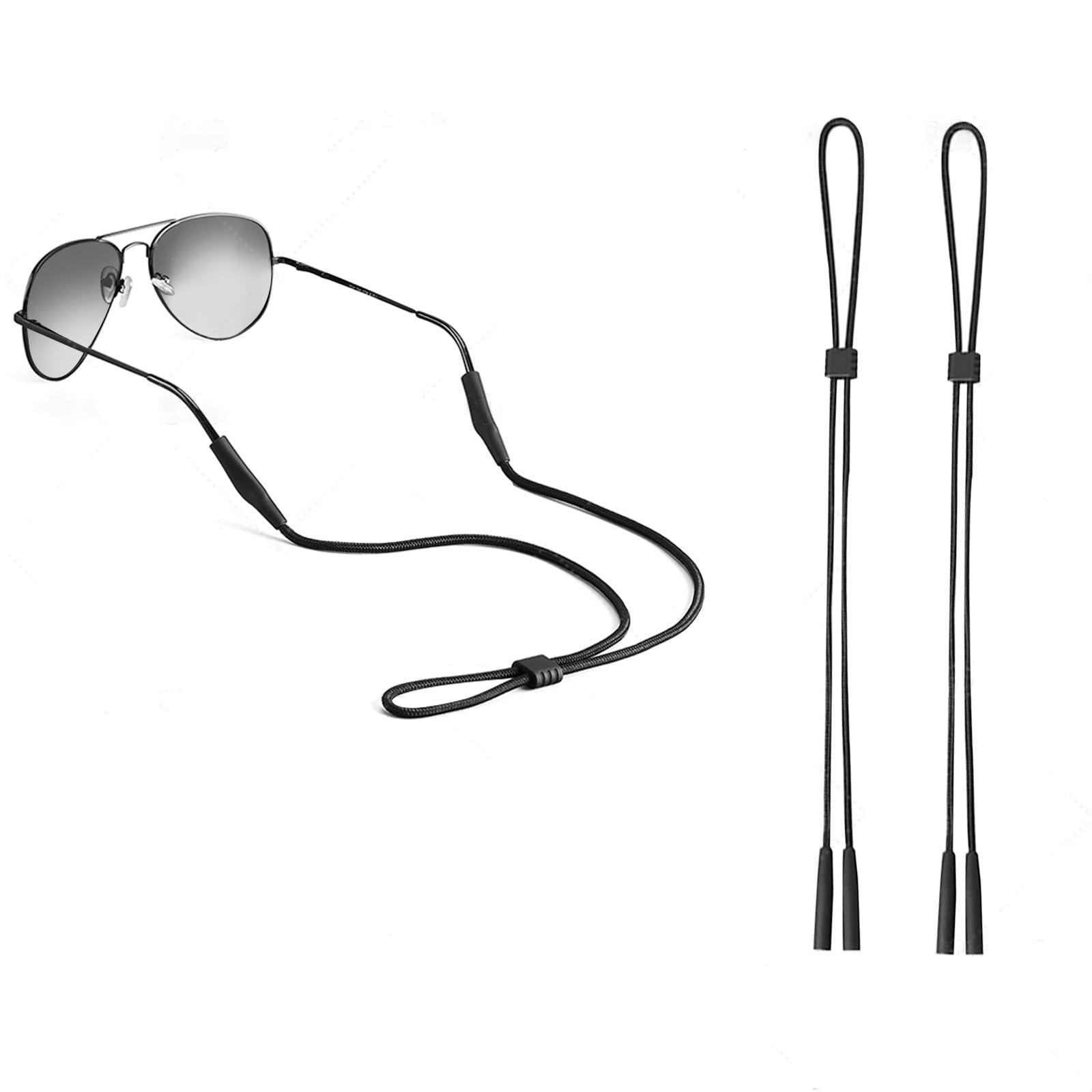 Floating Sports Sunglasses Straps - 2PC Adjustable Eyewear Lanyards for Running & Swimming