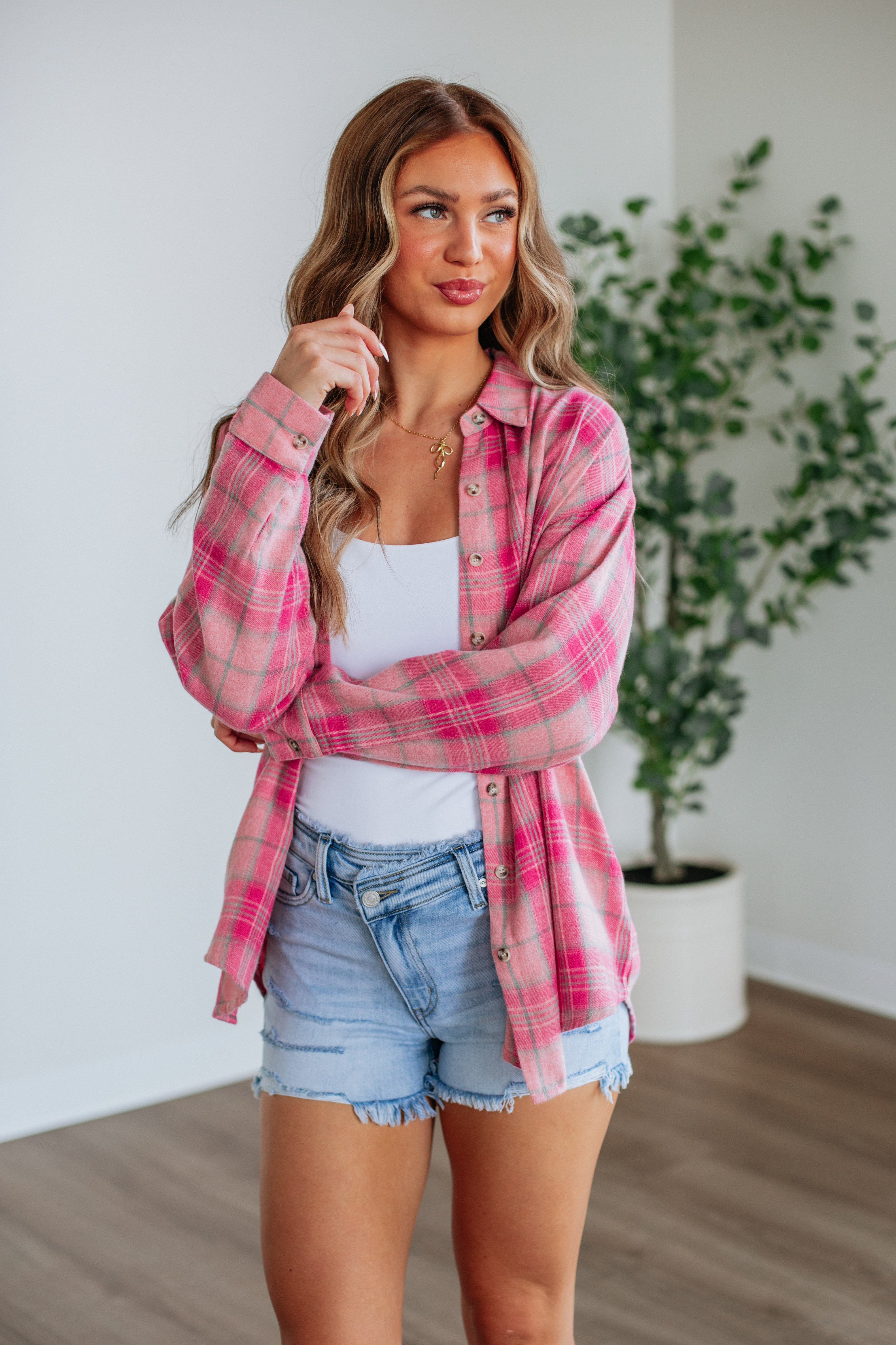 Gabriella Soft Flannel Shirt for Women - Cozy Plaid Long Sleeve Button Down Top - Perfect for Fall, Winter & Layering Outfits