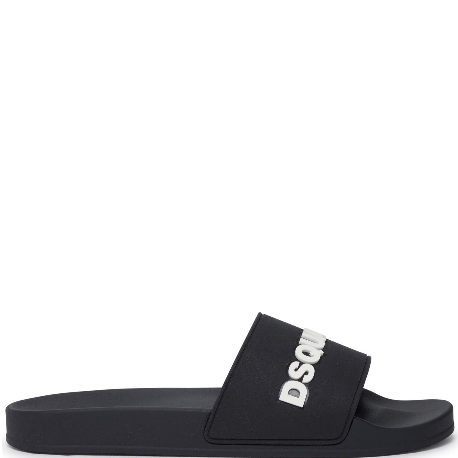 DSQUARED2 Men's Black Logo Slide Sandals - Comfortable Summer Slippers for Pool, Beach & Home Use