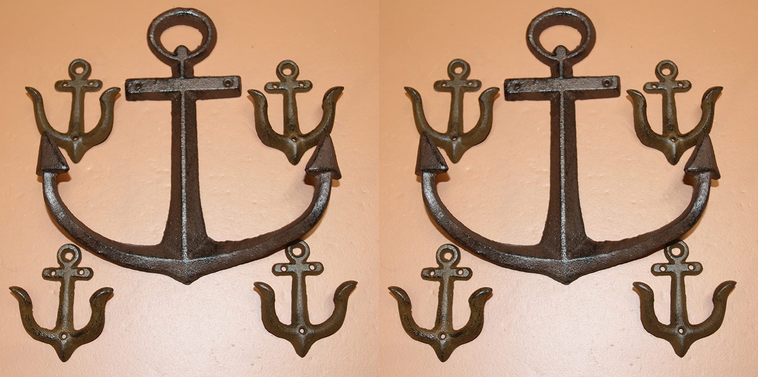 XL Maritime Theme Solid Cast Iron Anchor Wall Decor - Nautical Bar & Home Wall Hanging for Beach House, Man Cave or Coastal Living Room Decor