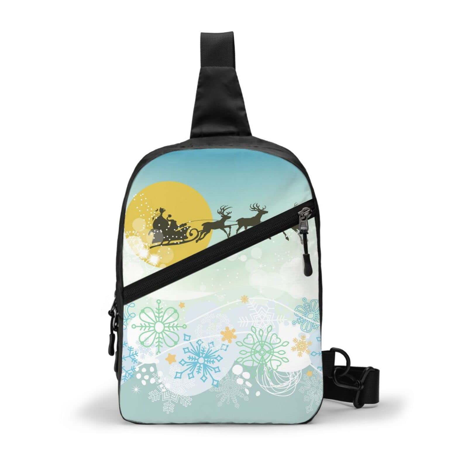 Santa Claus Sleigh Crossbody Backpack - Lightweight Shoulder Bag for Men & Women - Christmas Gift for Hiking, Travel, Cycling & Outdoor Adventures