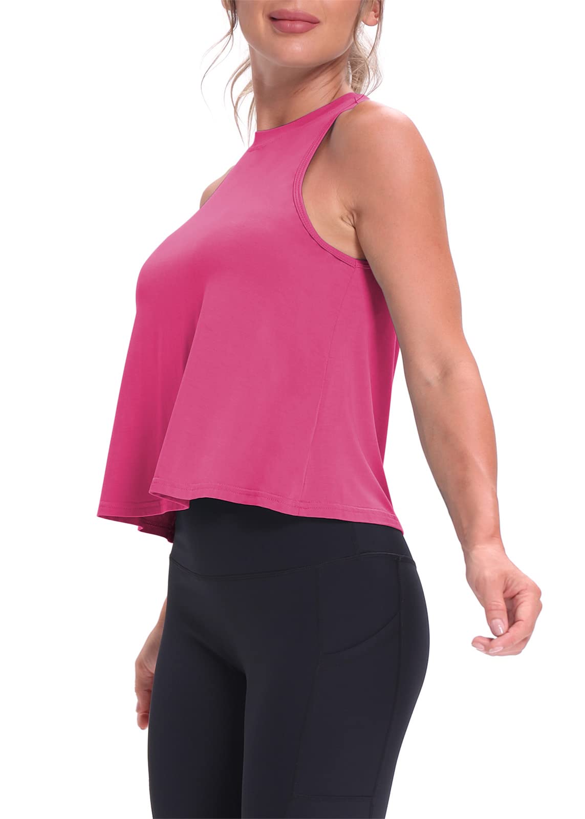 Stylish Mippo Crop Tops for Women - Breathable Workout Shirts, Flowy Cropped Tank Tops for Gym, Yoga & Running - Perfect Athletic Wear for Fitness & Casual Outfits