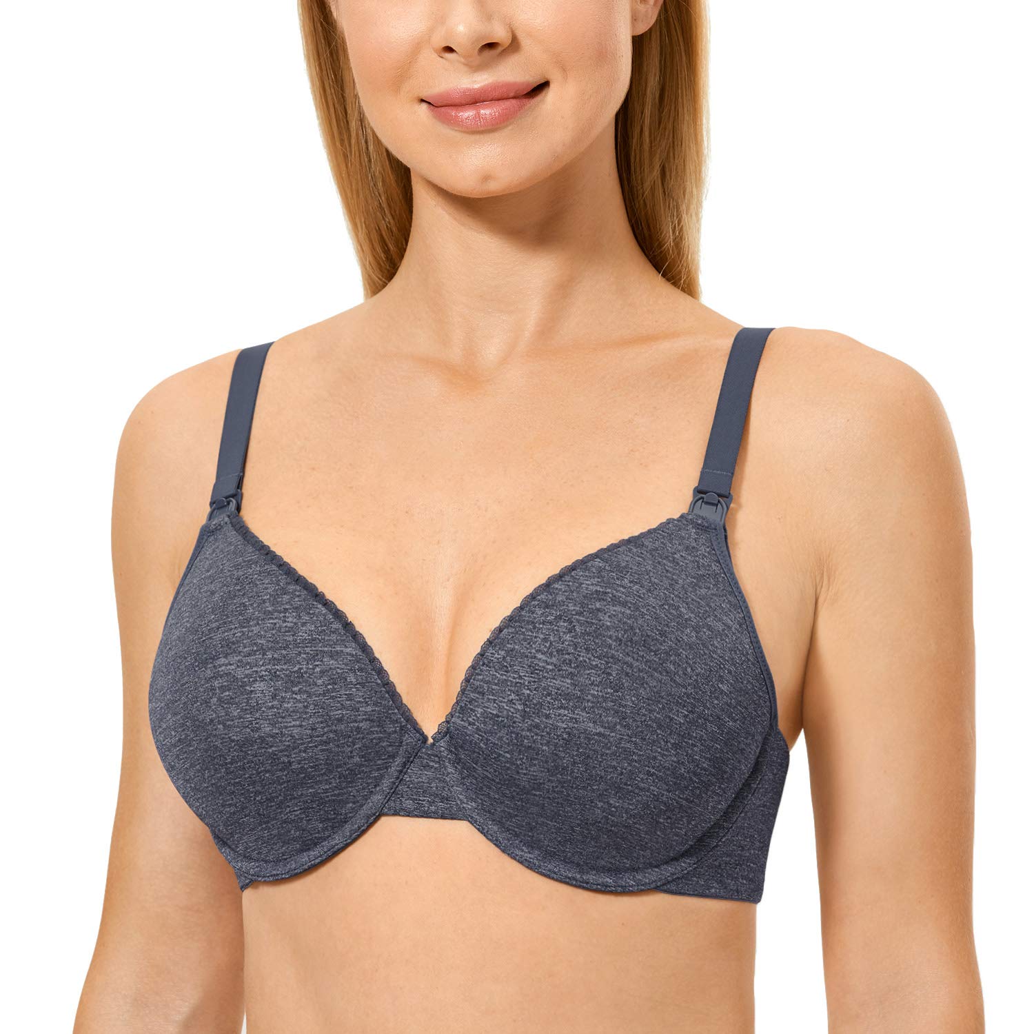 Gratlin Women's Underwire Nursing Bra - Full Coverage Support, Lightly Padded Maternity Bra for Breastfeeding Moms | Comfortable for Day & Night Wear, Work & Home Use