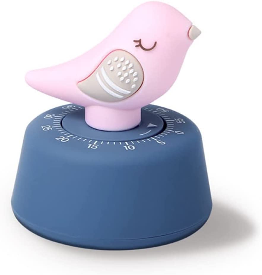 Creative Mechanical Kitchen Timer - 60-Minute Wind Up Dial, 360° Rotating Countdown, Cute Chirp Bird Design for Cooking, Baking & Time Management | Perfect for Home Kitchen, Office & Classroom (Color Options: B & C)