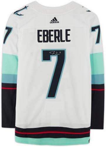 Jordan Eberle Seattle Kraken Autographed Adidas Authentic NHL Jersey with Inaugural Season Patch - Signed Hockey Jersey for Collectors & Fans - Perfect for Game Day, Memorabilia Display & Sports Gifts