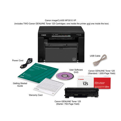 Canon imageCLASS MF3010 VP All-in-One Monochrome Laser Printer - Copy, Scan, Fax | Compact Office Printer for Home & Small Business Use